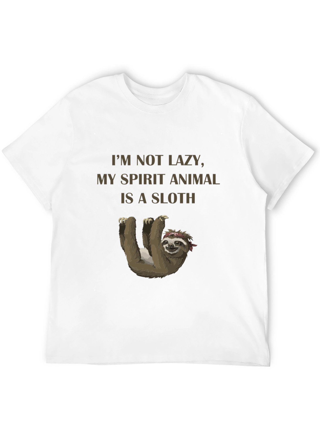 Black I'm Not Lazy Sloth Graphic T-Shirt view 12
