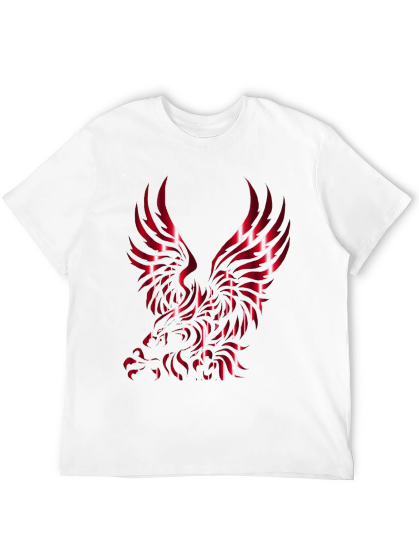 Men's Black T-Shirt with Eagle Design - 12
