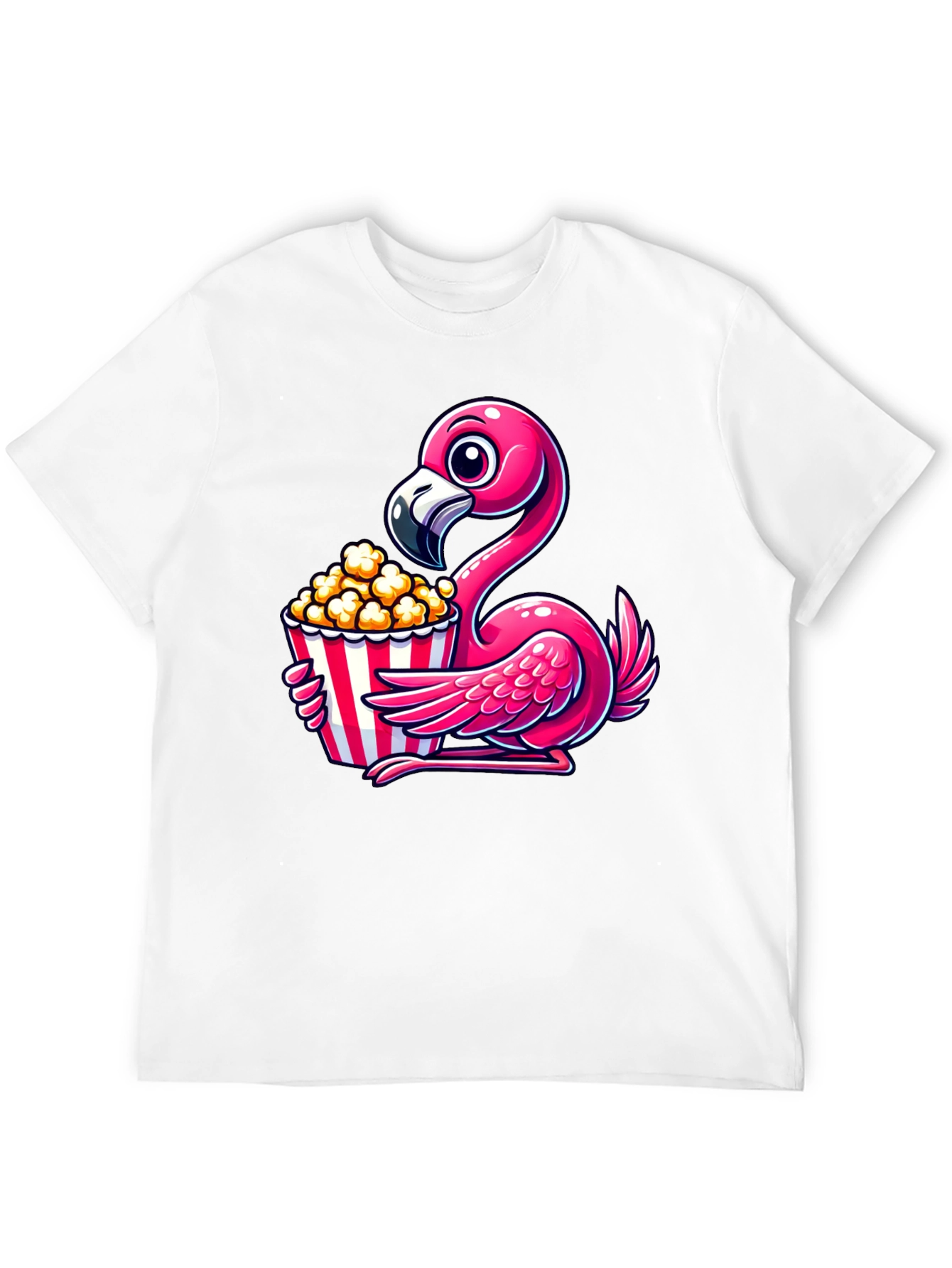 Black Flamingo Popcorn Graphic T-Shirt view 12