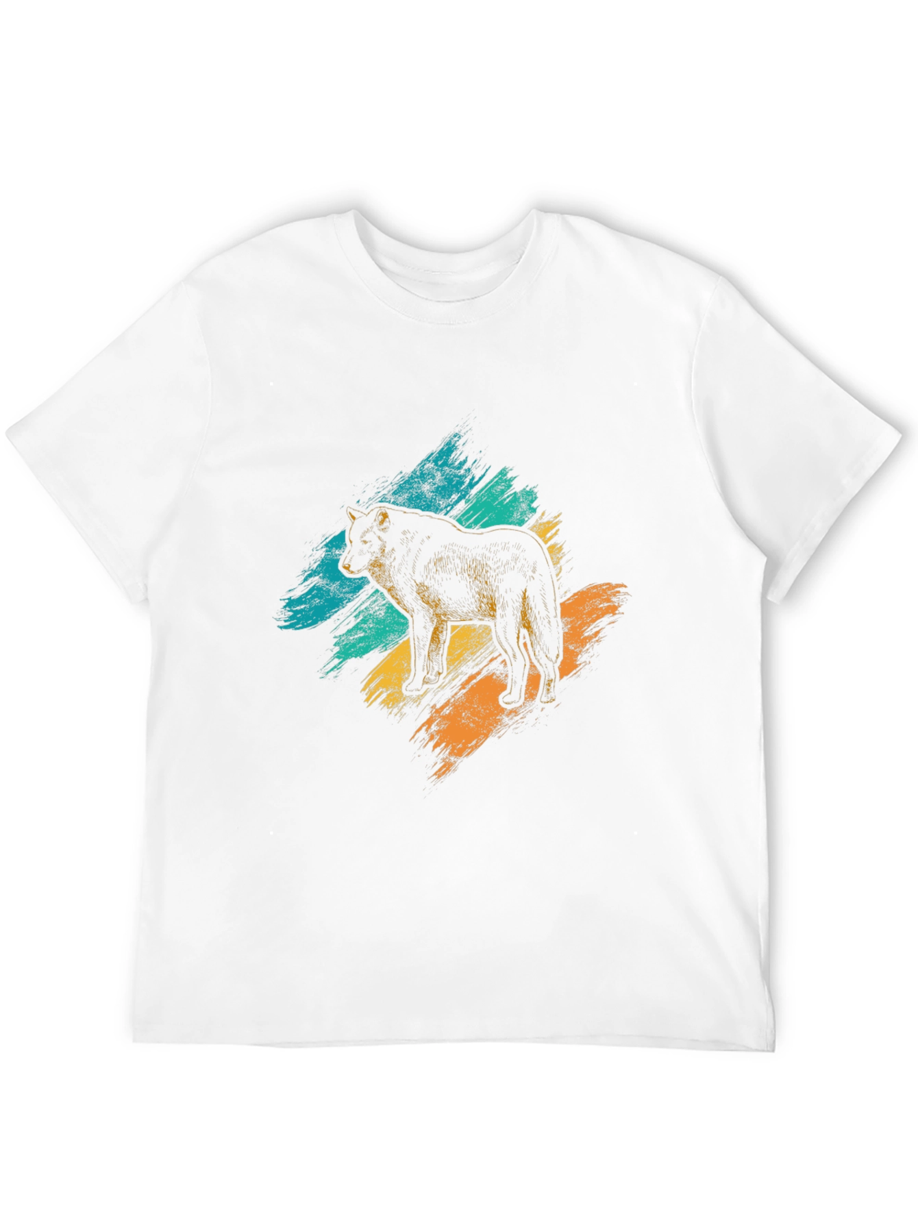 Black Wolf Graphic Tee - Brushstroke Design view 12