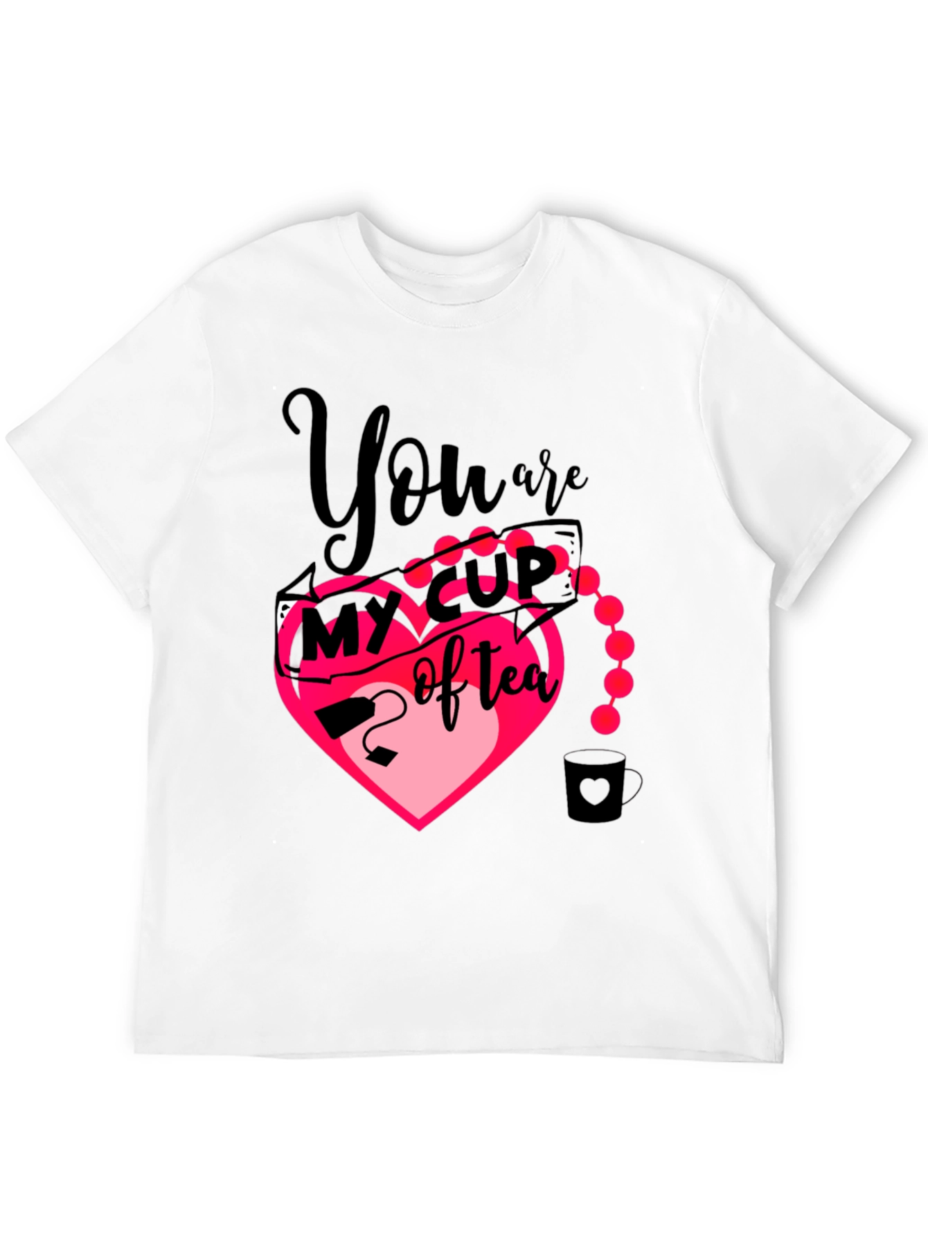 Black My Cup of Tea Heart Graphic T-Shirt view 12