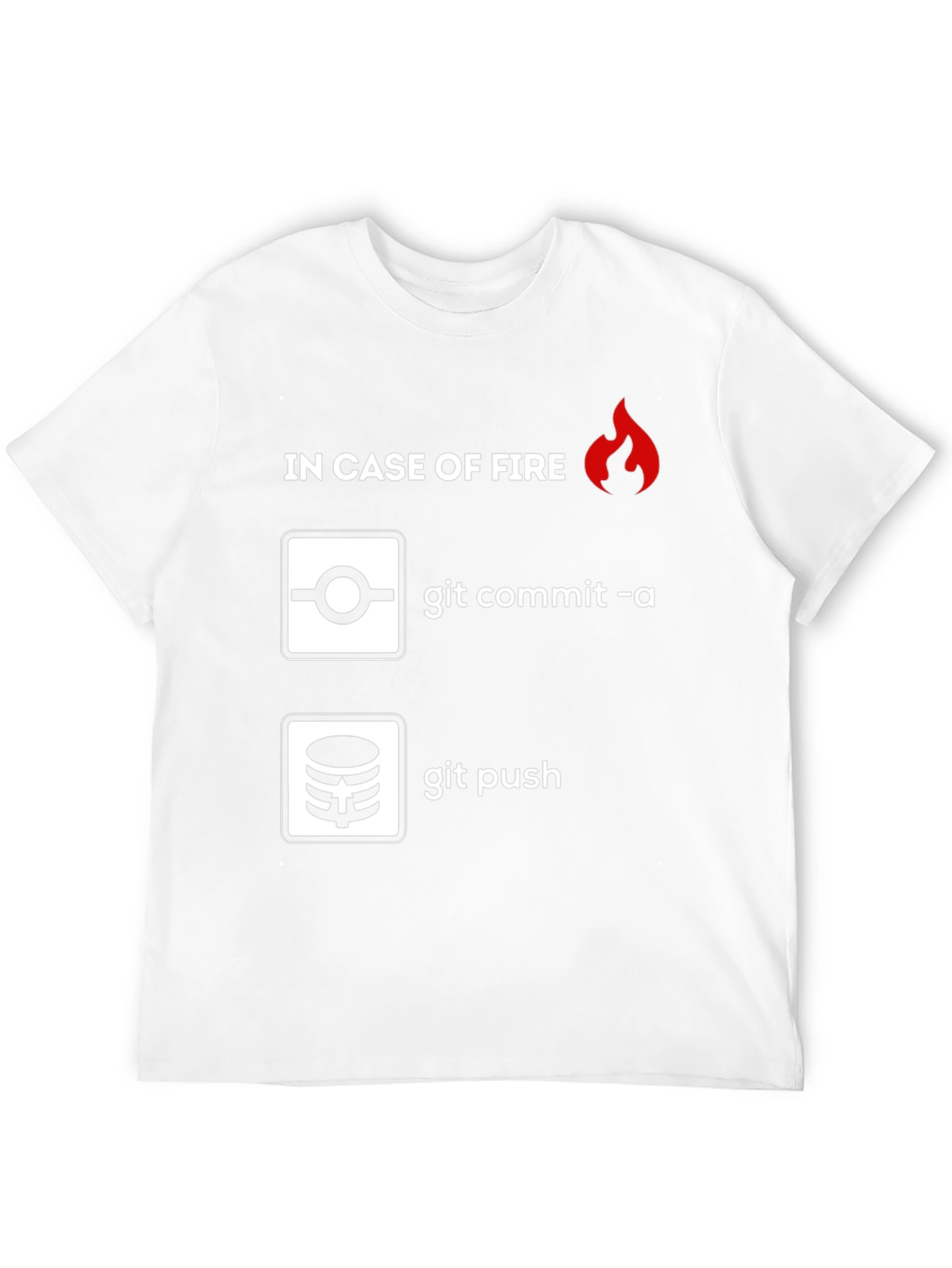 Black Funny Programmer T-Shirt: In Case of Fire Git Commit & Push view 12