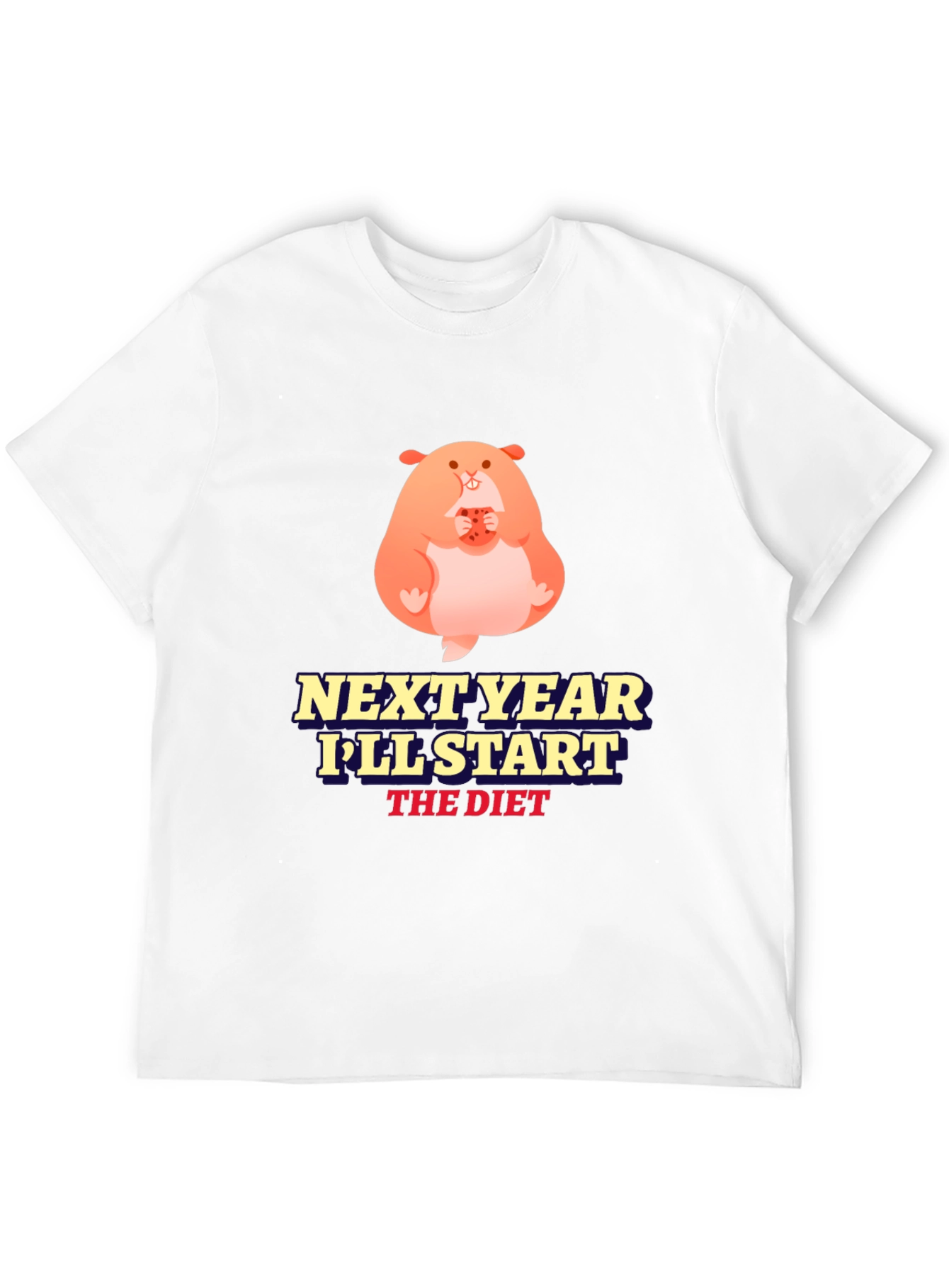 Black Funny Hamster Diet T-Shirt - Unisex view 12