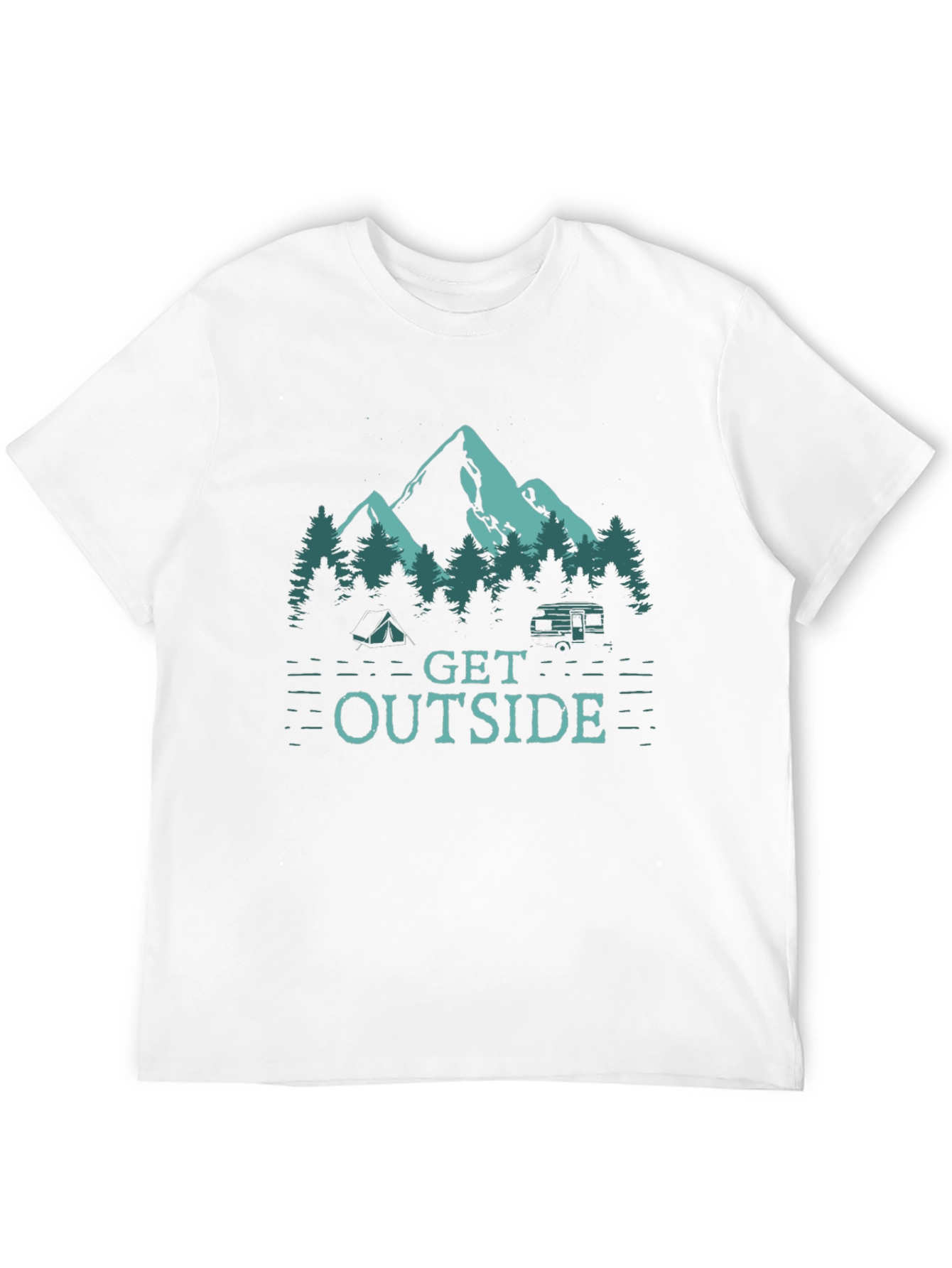 Black Get Outside Camping T-Shirt - Nature Graphic Tee view 12