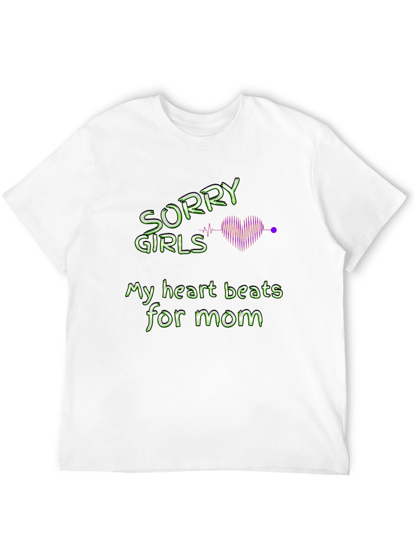 Black Sorry Girls My Heart Beats For Mom T-Shirt view 12
