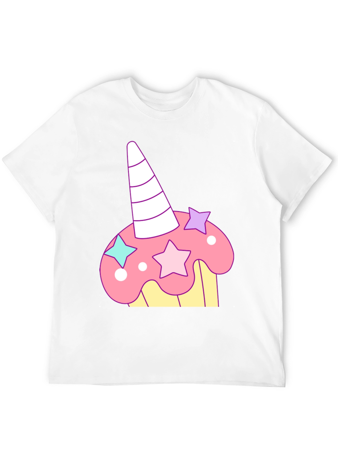 Black Unicorn Cupcake Graphic Tee - Whimsical Black T-Shirt view 12