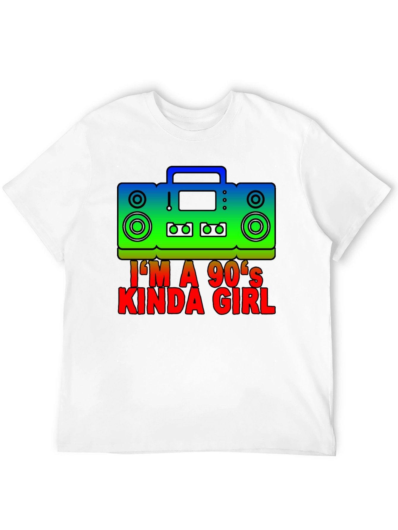 Black I'm a 90's Kinda Girl Retro Boombox T-Shirt view 12