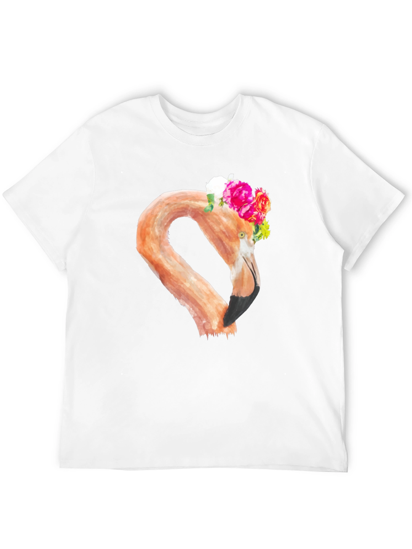 Black Floral Flamingo Graphic Tee - Black T-Shirt view 12