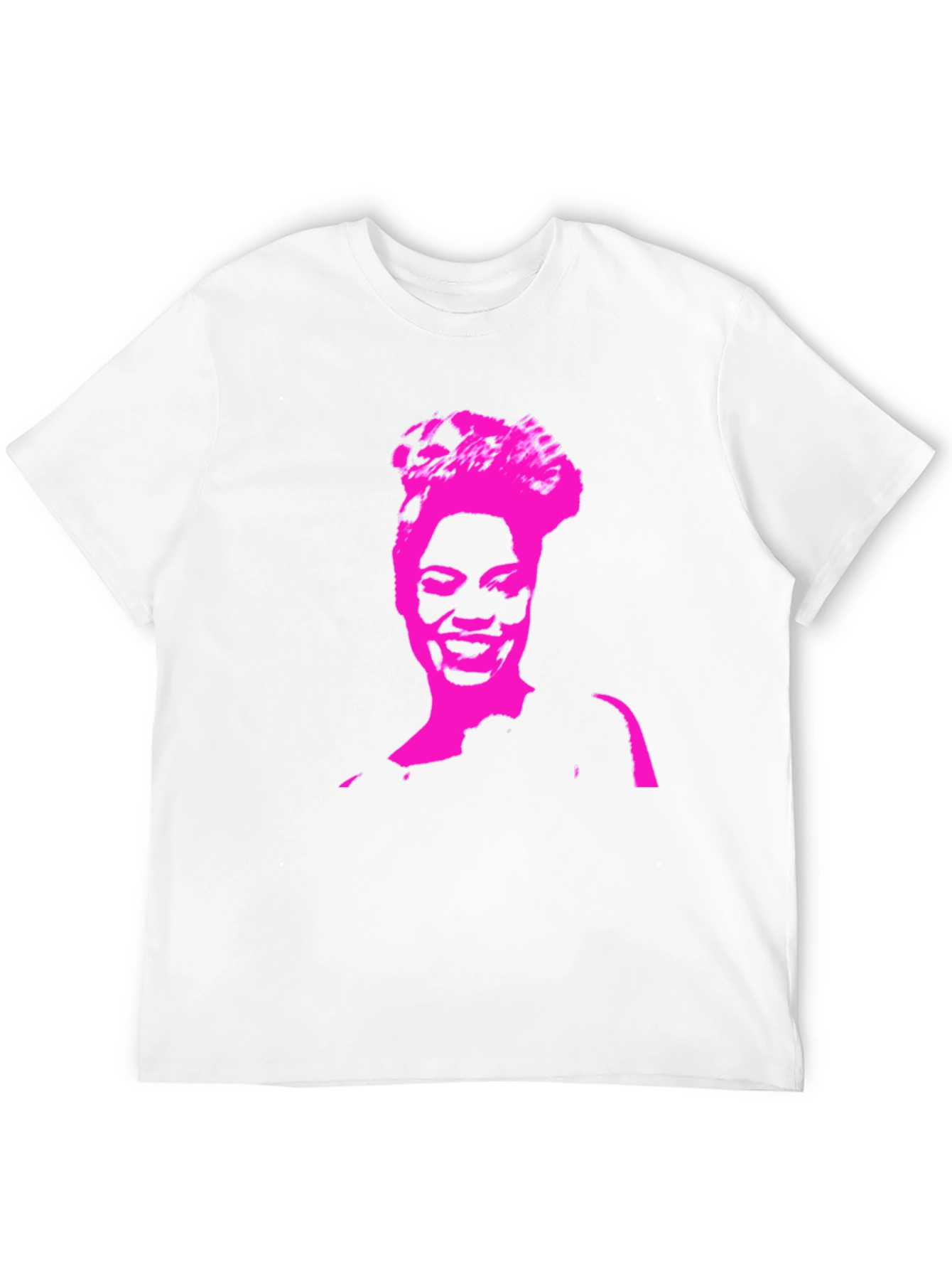 Black Stylish Black T-Shirt with Pink Portrait Graphic view 12
