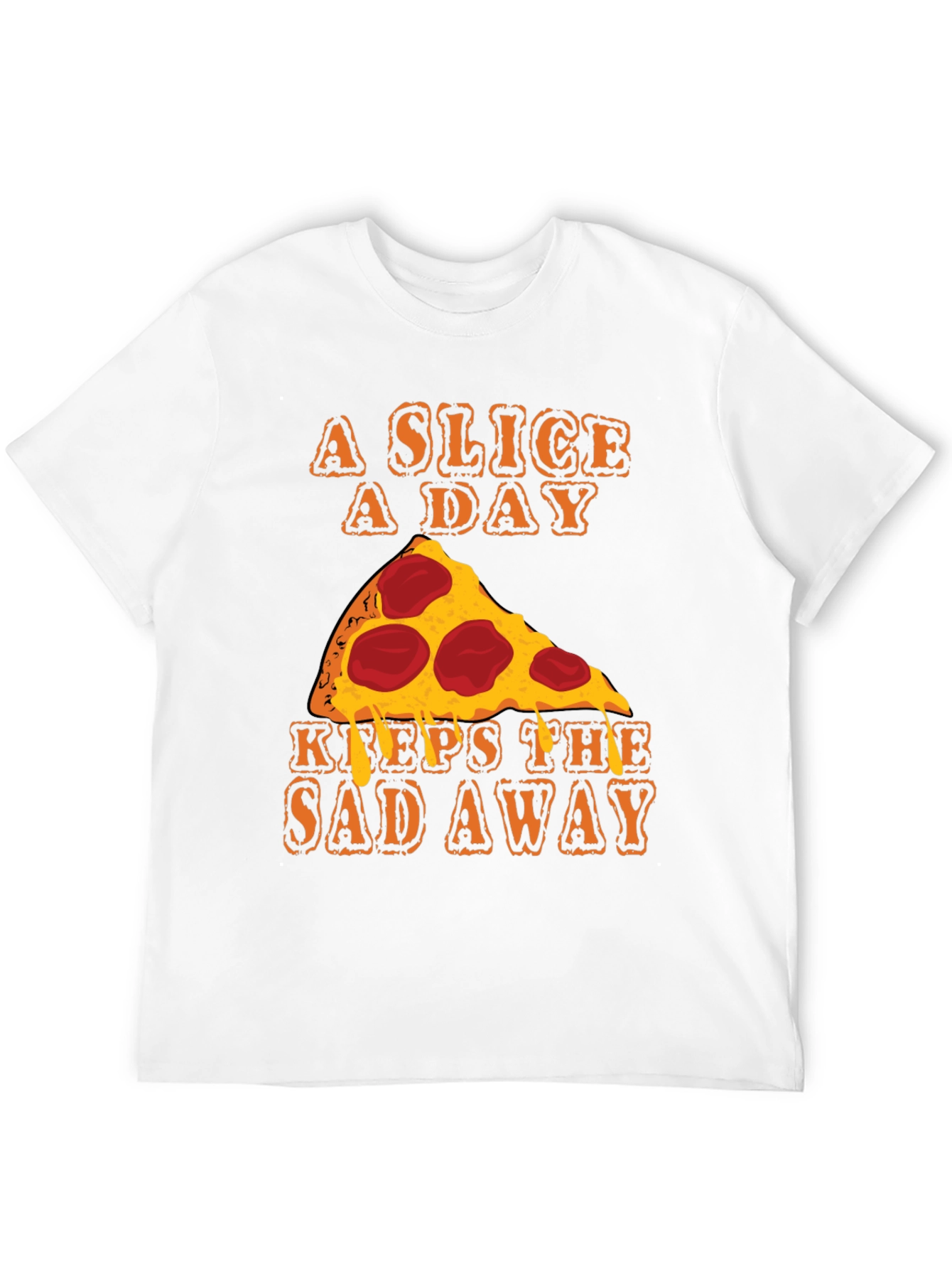Black Pizza Slice A Day Funny T-Shirt view 12