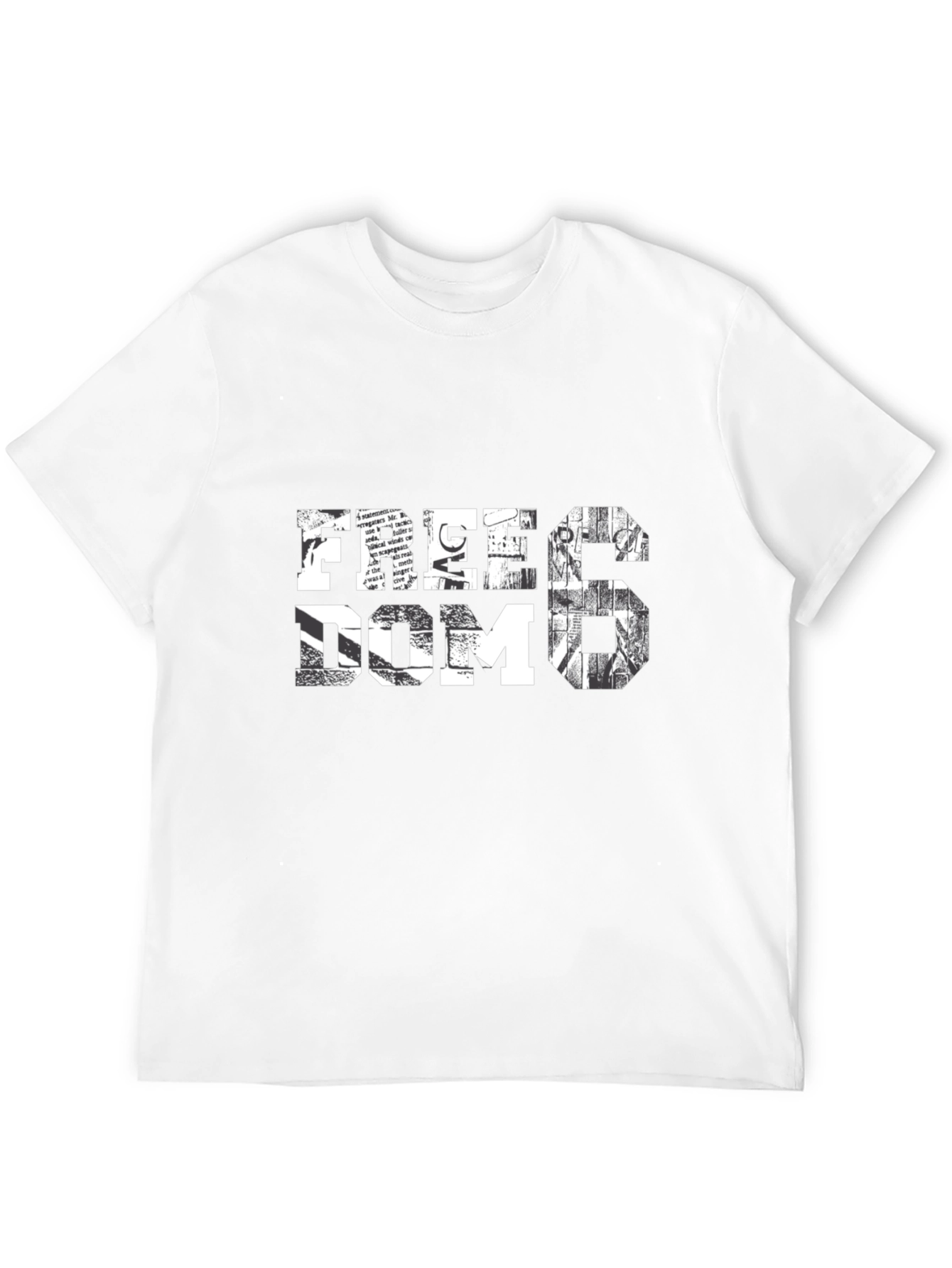 Black Freedom Graphic Print Men's Black T-Shirt view 12