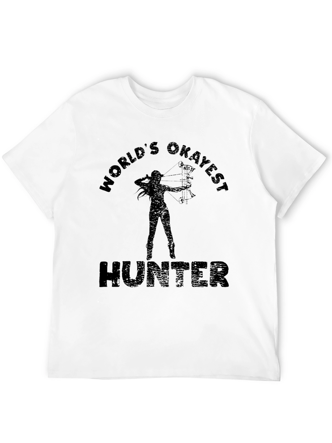 Black World's Okayest Hunter T-Shirt - Archery Humor view 12