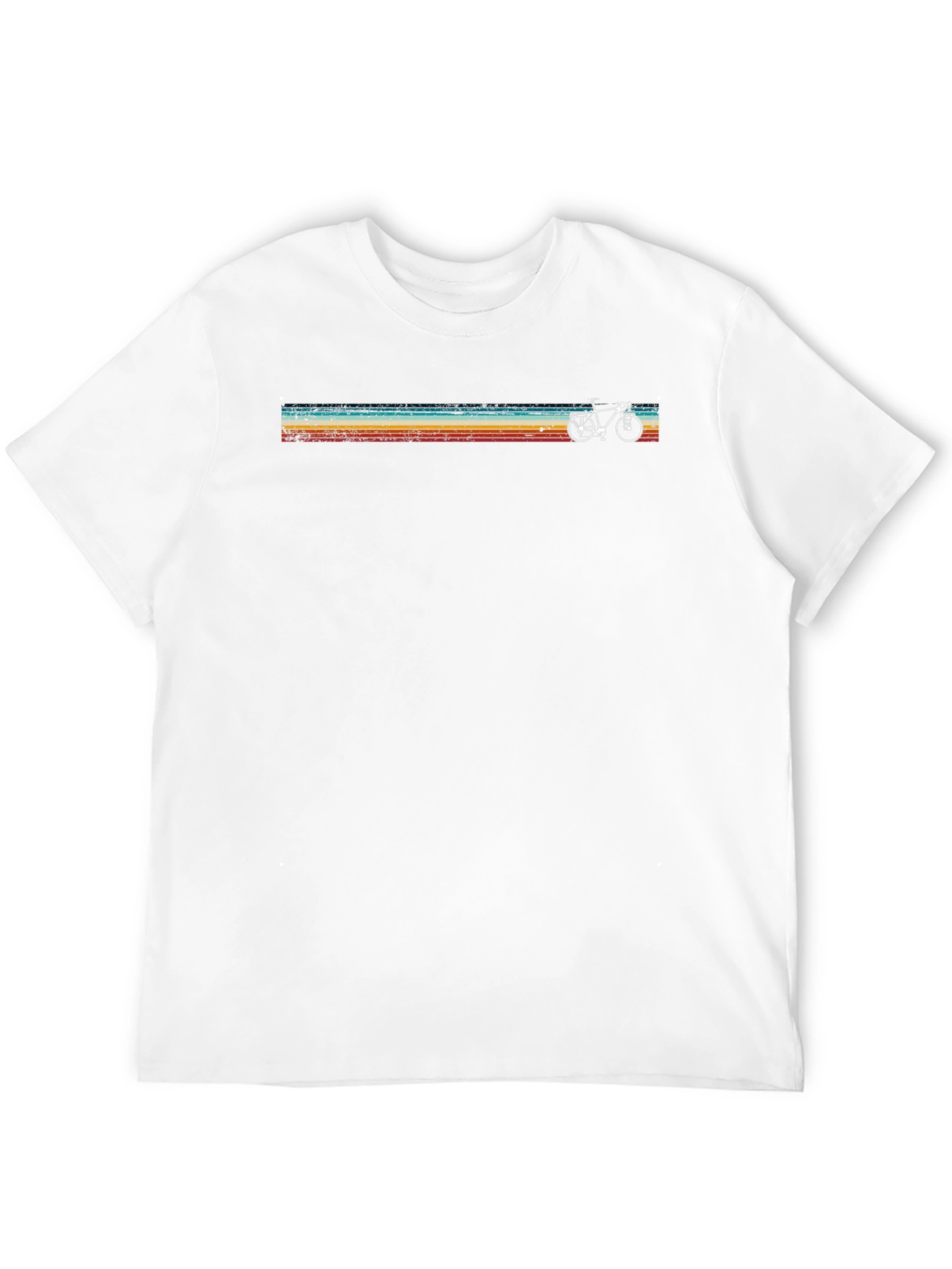 Black Retro Bike Stripes Graphic T-Shirt view 12