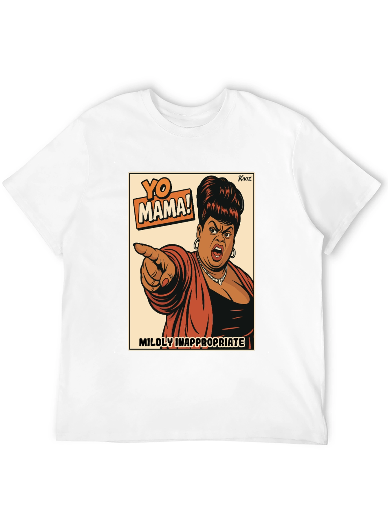 Black Yo Mama! Graphic T-Shirt - Mildly Inappropriate Humor view 12