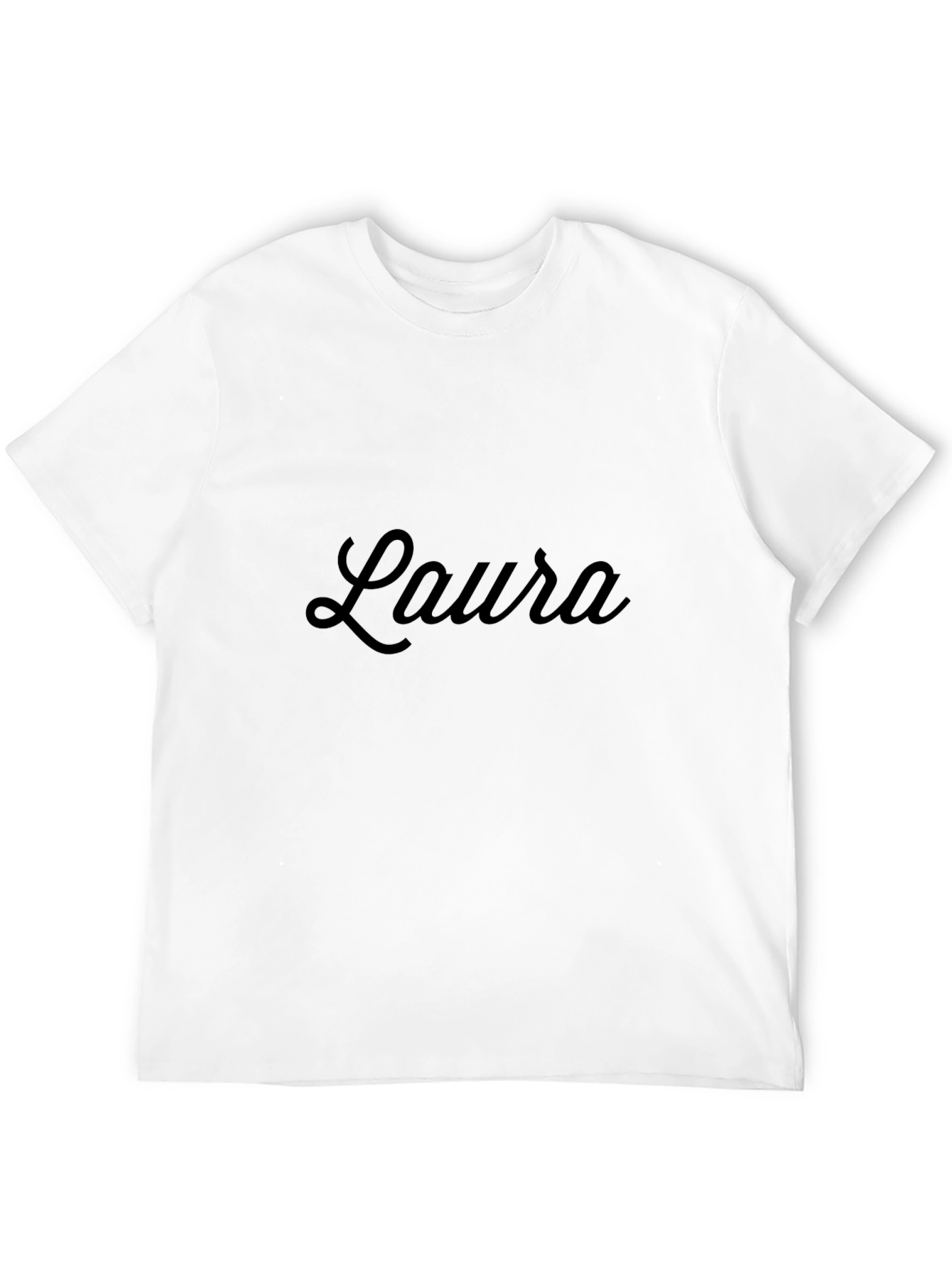 Black Laura Script Black T-Shirt - Personalized Gift view 12