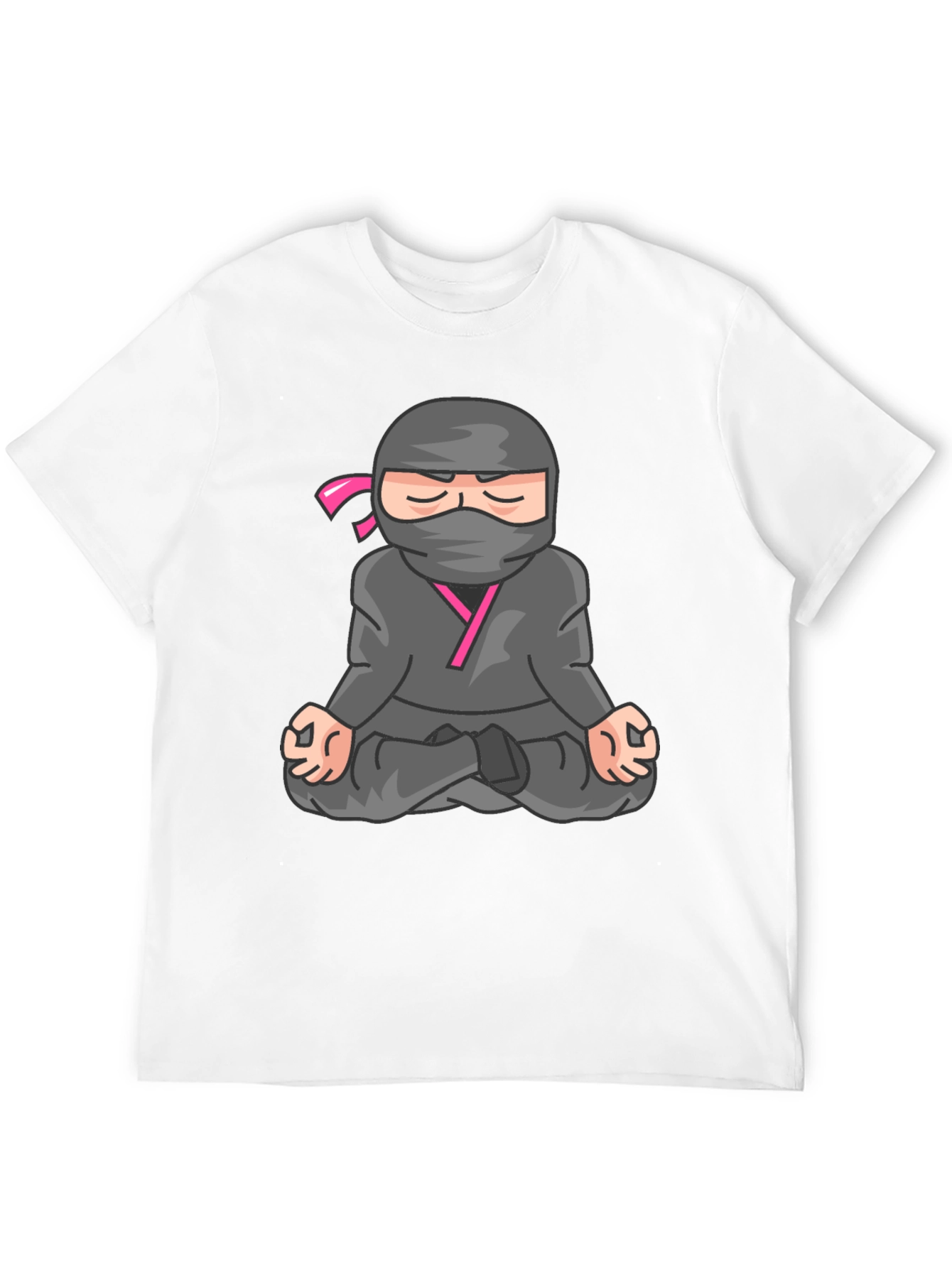 Black Meditating Ninja Graphic Tee - Black T-Shirt view 12