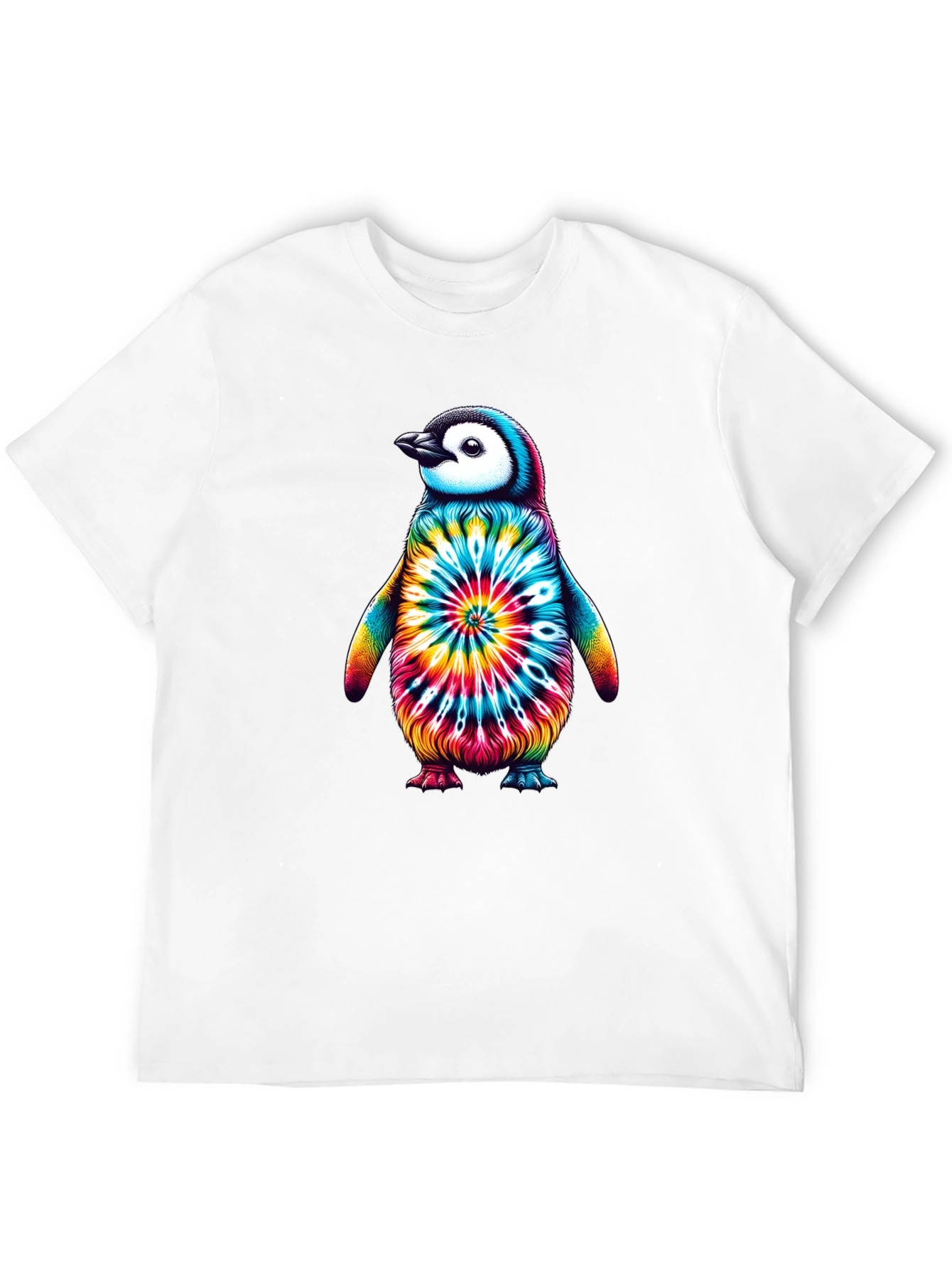 Black Tie-Dye Penguin Graphic Tee - Unique Unisex Design view 12