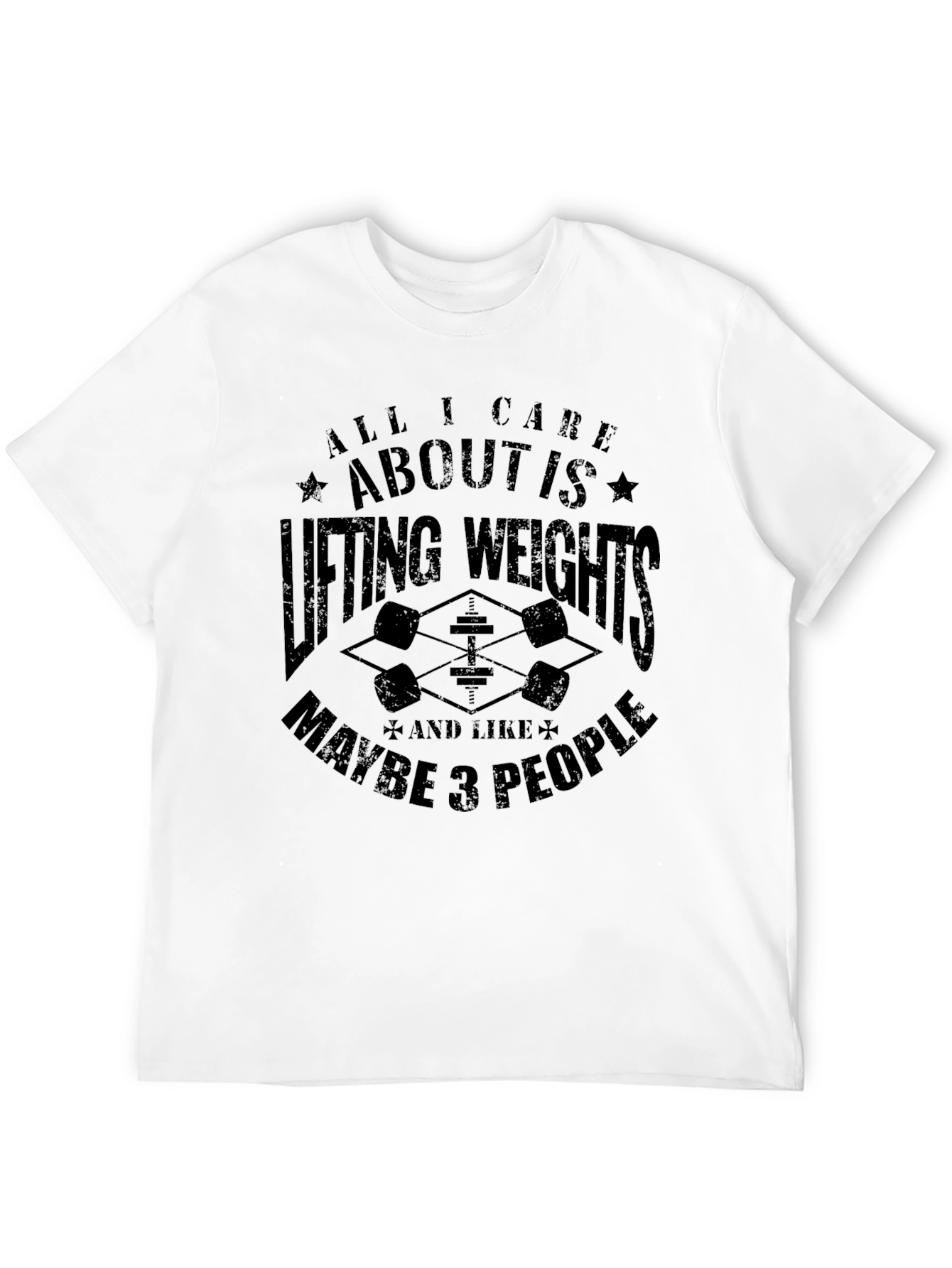 Black Weightlifting T-Shirt - All I Care About is Lifting view 12