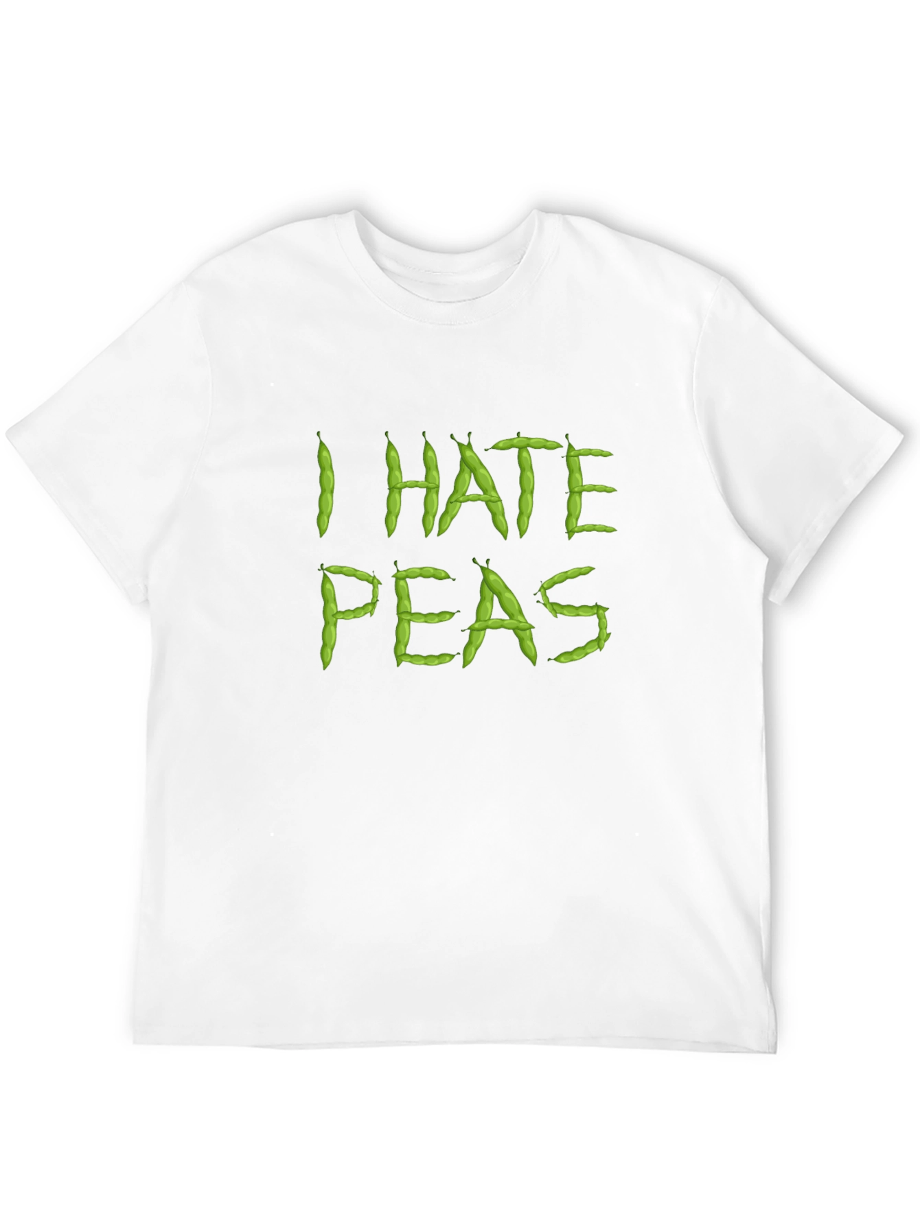 Black I Hate Peas Graphic Tee - Funny Food Pun Shirt view 12