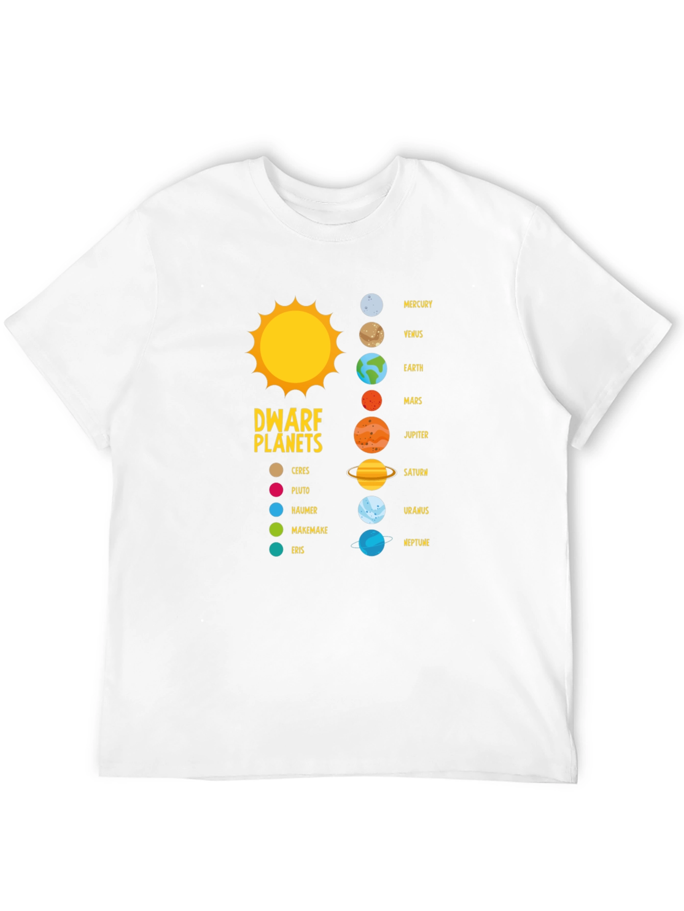Black Solar System Planets Graphic T-Shirt view 12