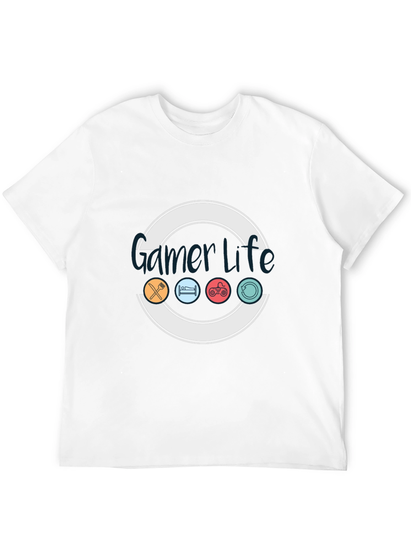 Black Gamer Life Graphic T-Shirt - Eat, Sleep, Game, Repeat! view 12