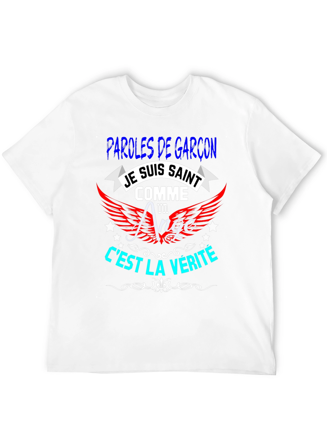 Black Je Suis Saint T-Shirt - Men's Black Graphic Tee view 12