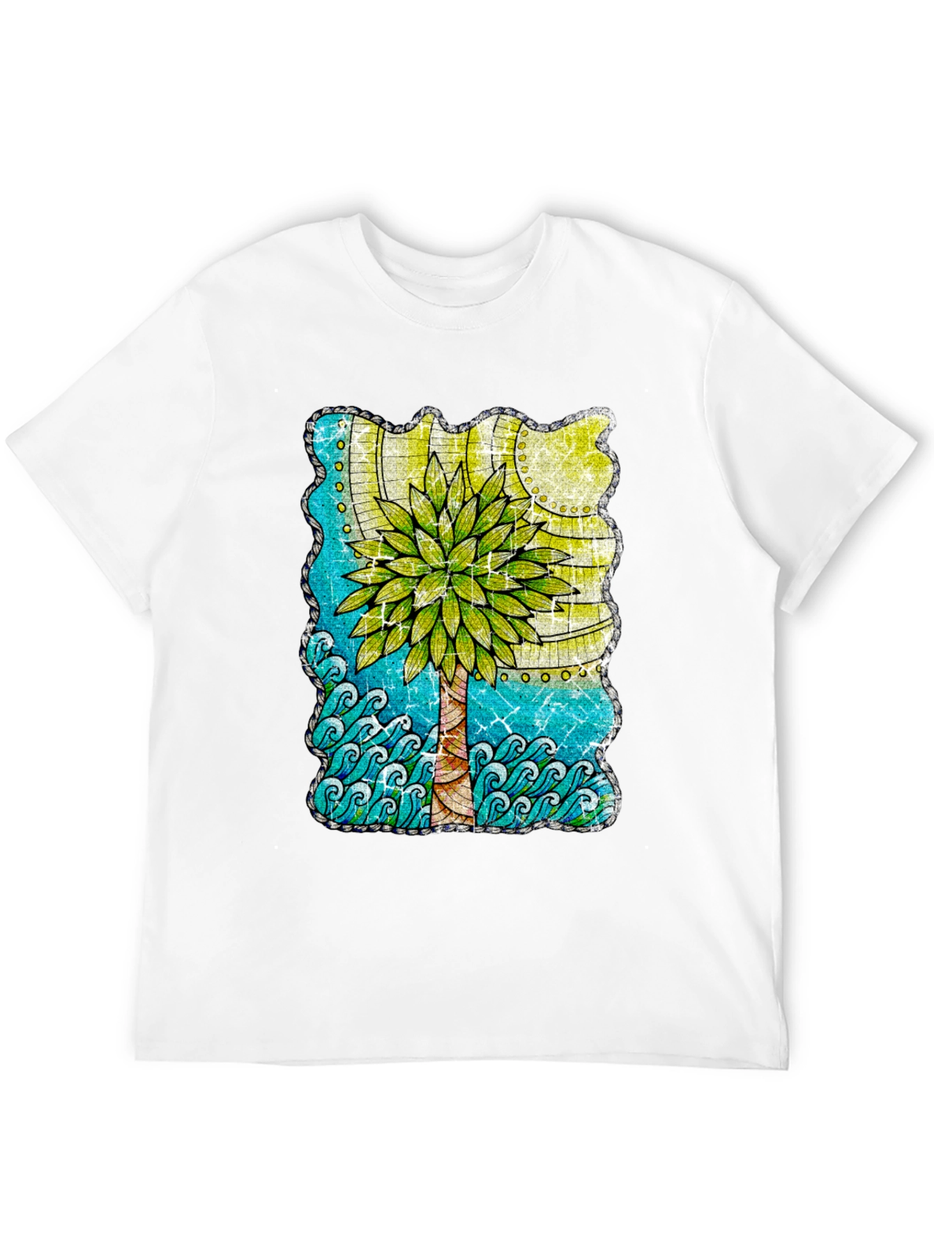 Black Palm Tree Graphic T-Shirt - Tropical Beach Vibes view 12
