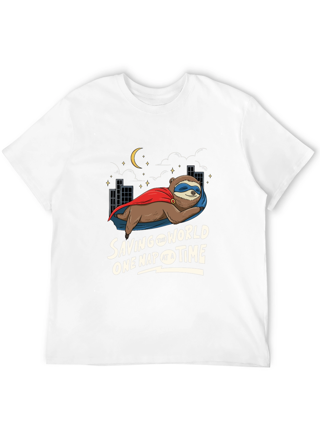Black Saving The World One Nap At A Time Sloth T-Shirt view 12
