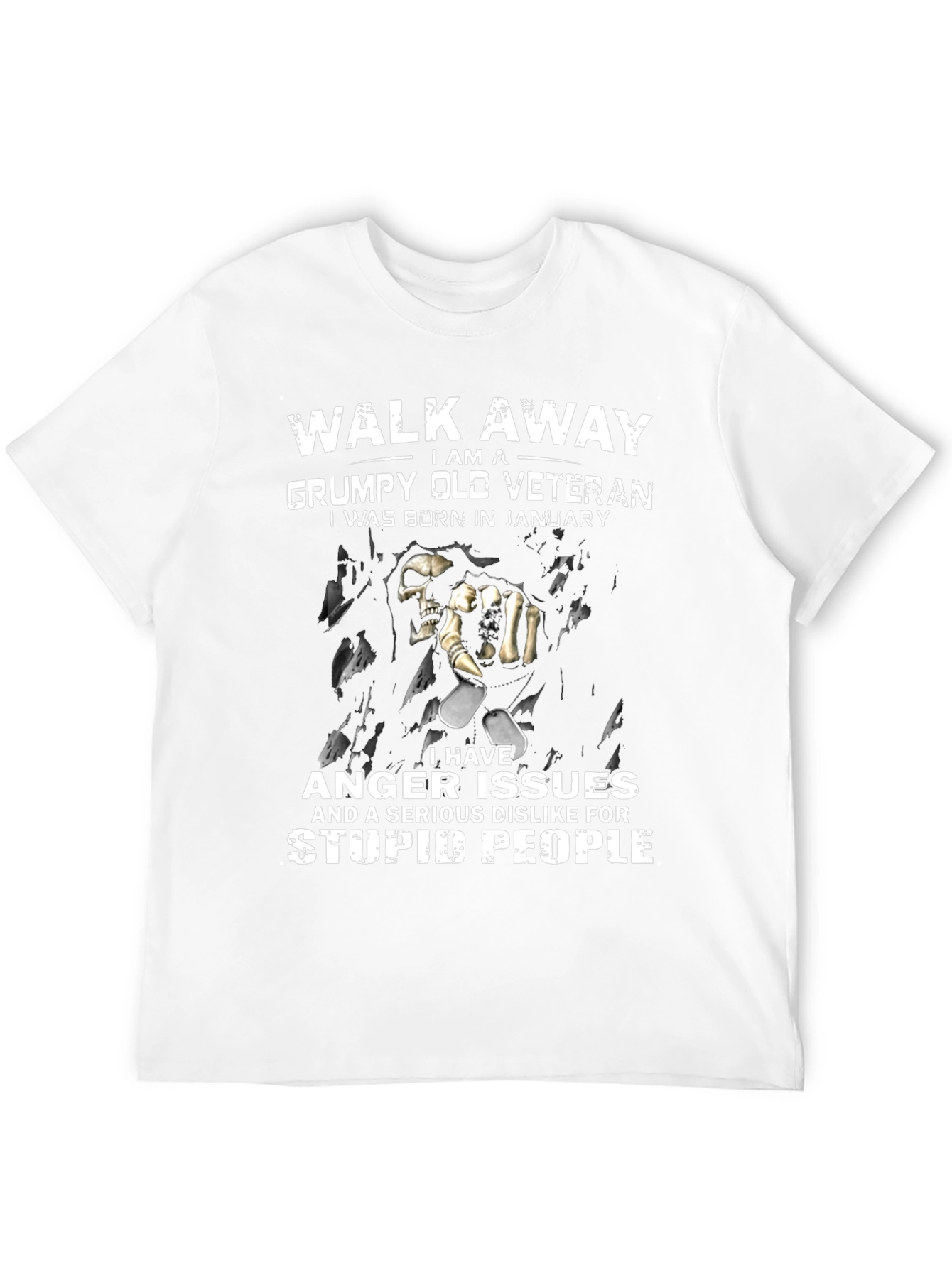 Grumpy Old Veteran January Birthday T-Shirt - 12