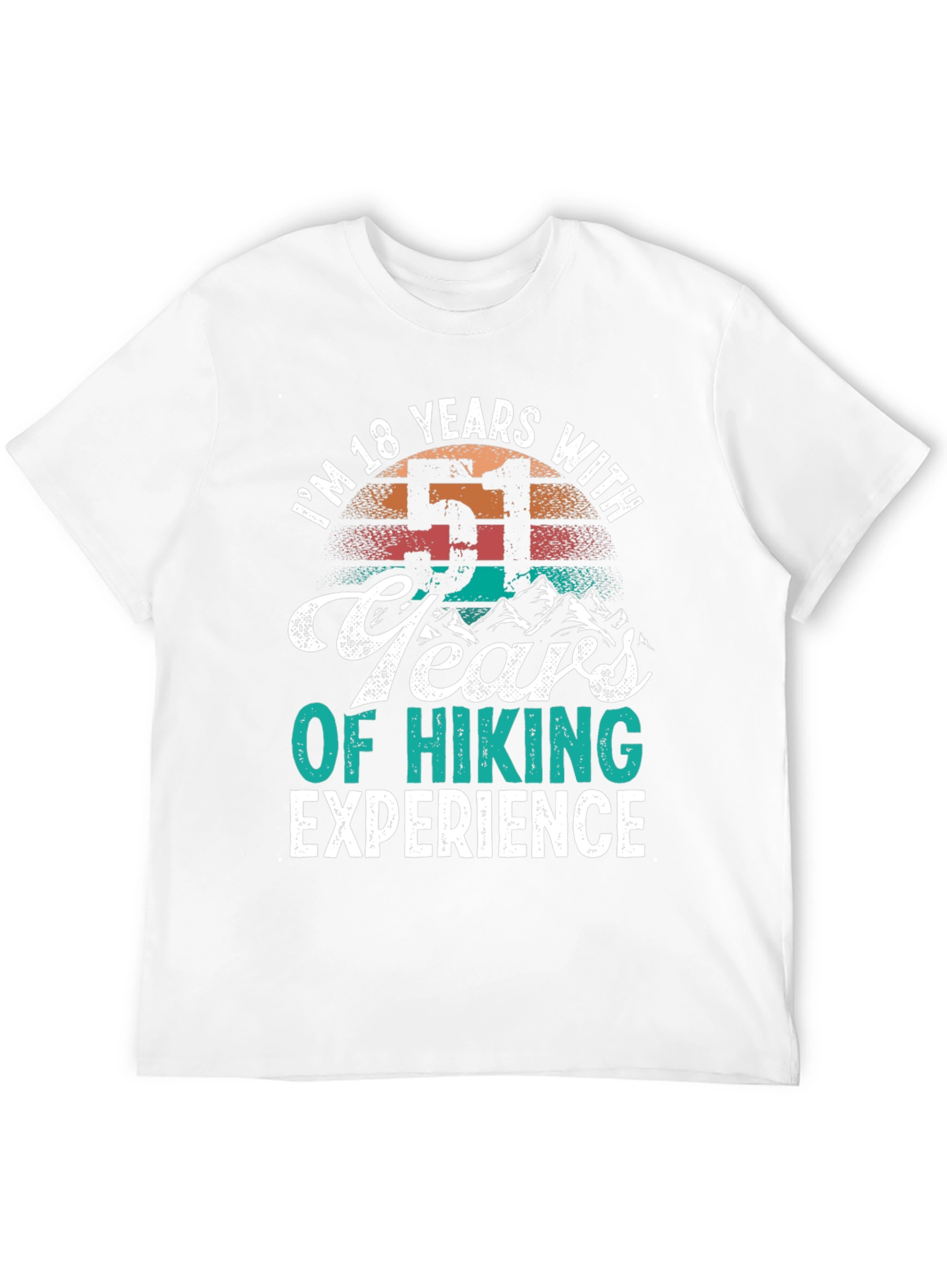 Black I'm 18 Years With 51 Years Hiking Experience T-Shirt view 12