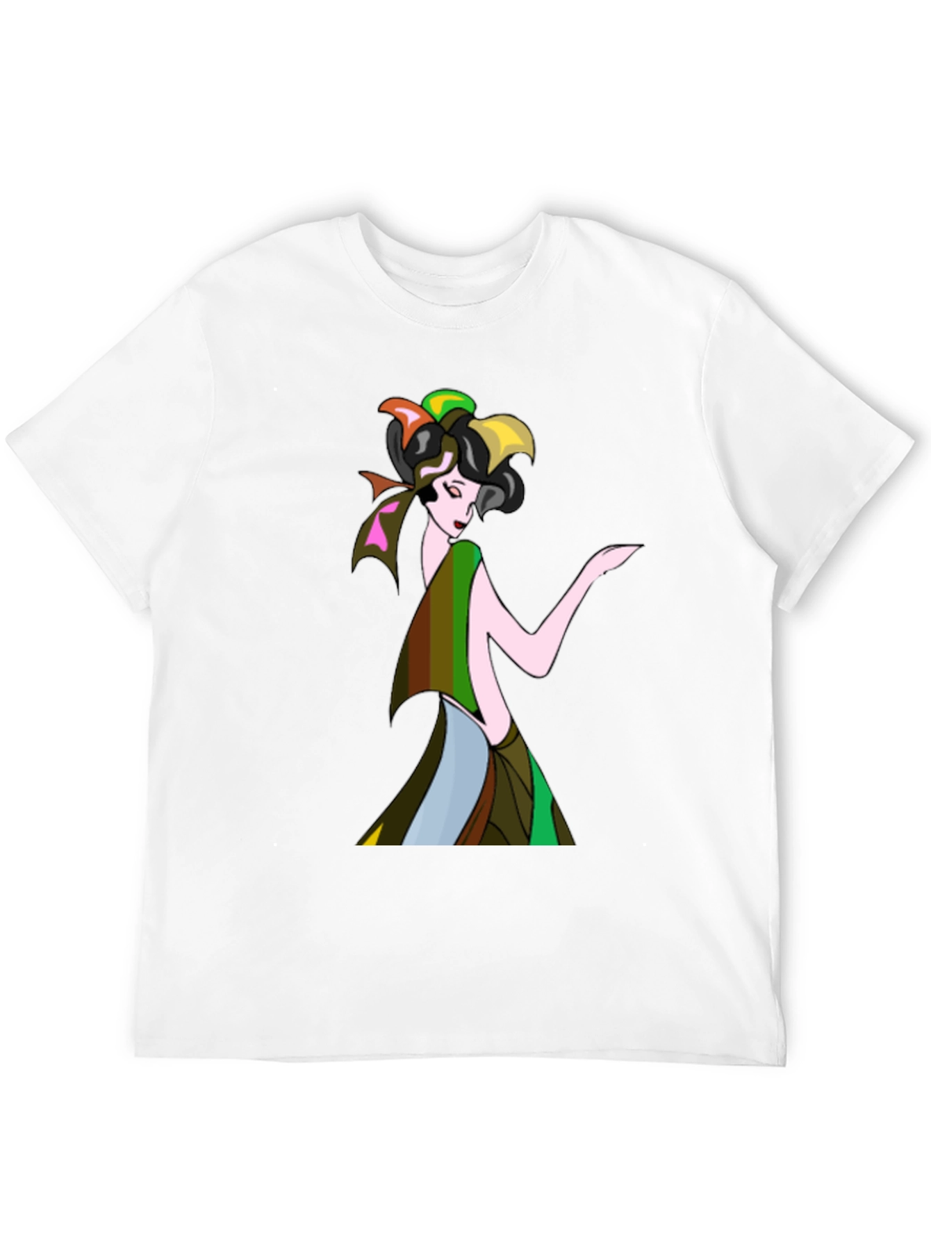 Black Art Deco Woman Black T-Shirt view 12