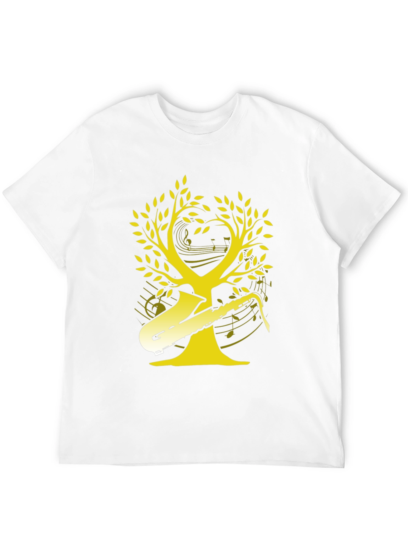 Black Saxophone Music Tree Graphic T-Shirt view 12