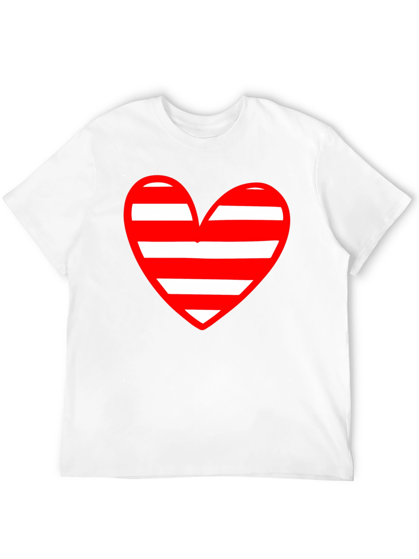 Black Striped Heart Graphic Black T-Shirt view 12