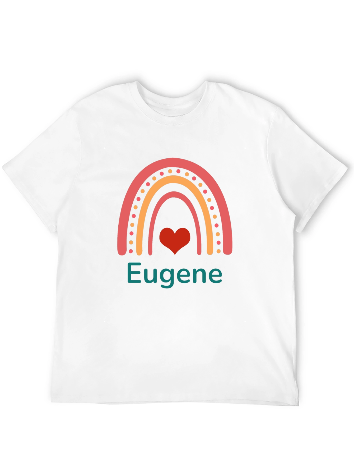 Black Personalized Rainbow Heart T-Shirt - Custom Name Shirt view 12