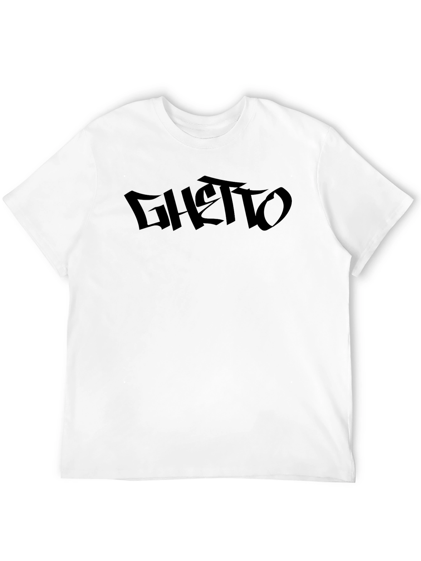 Black Black Ghetto Graphic Print T-Shirt view 12