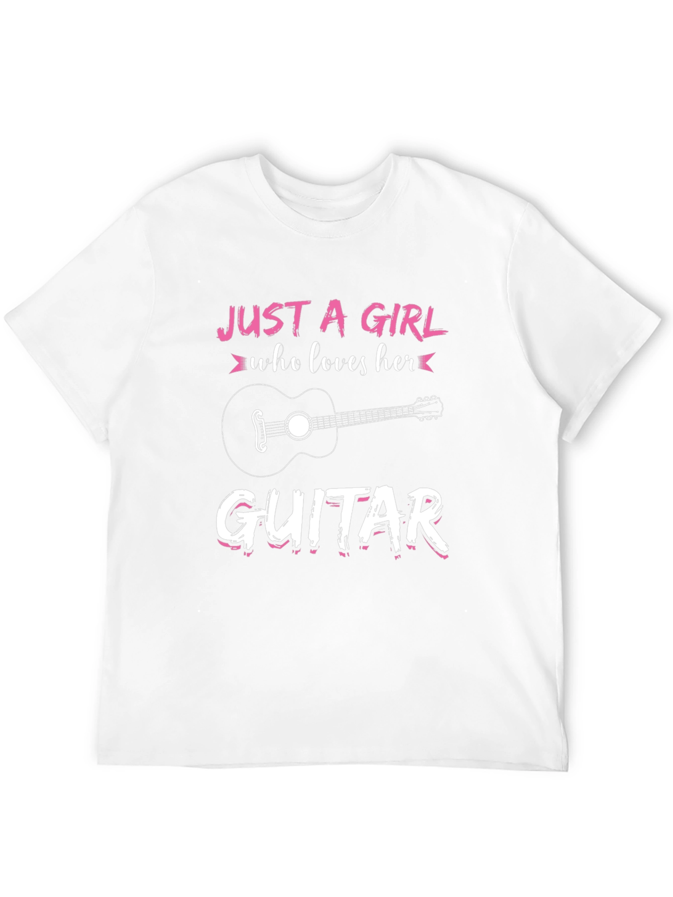 Black Just A Girl Who Loves Her Guitar Black Graphic Tee view 12