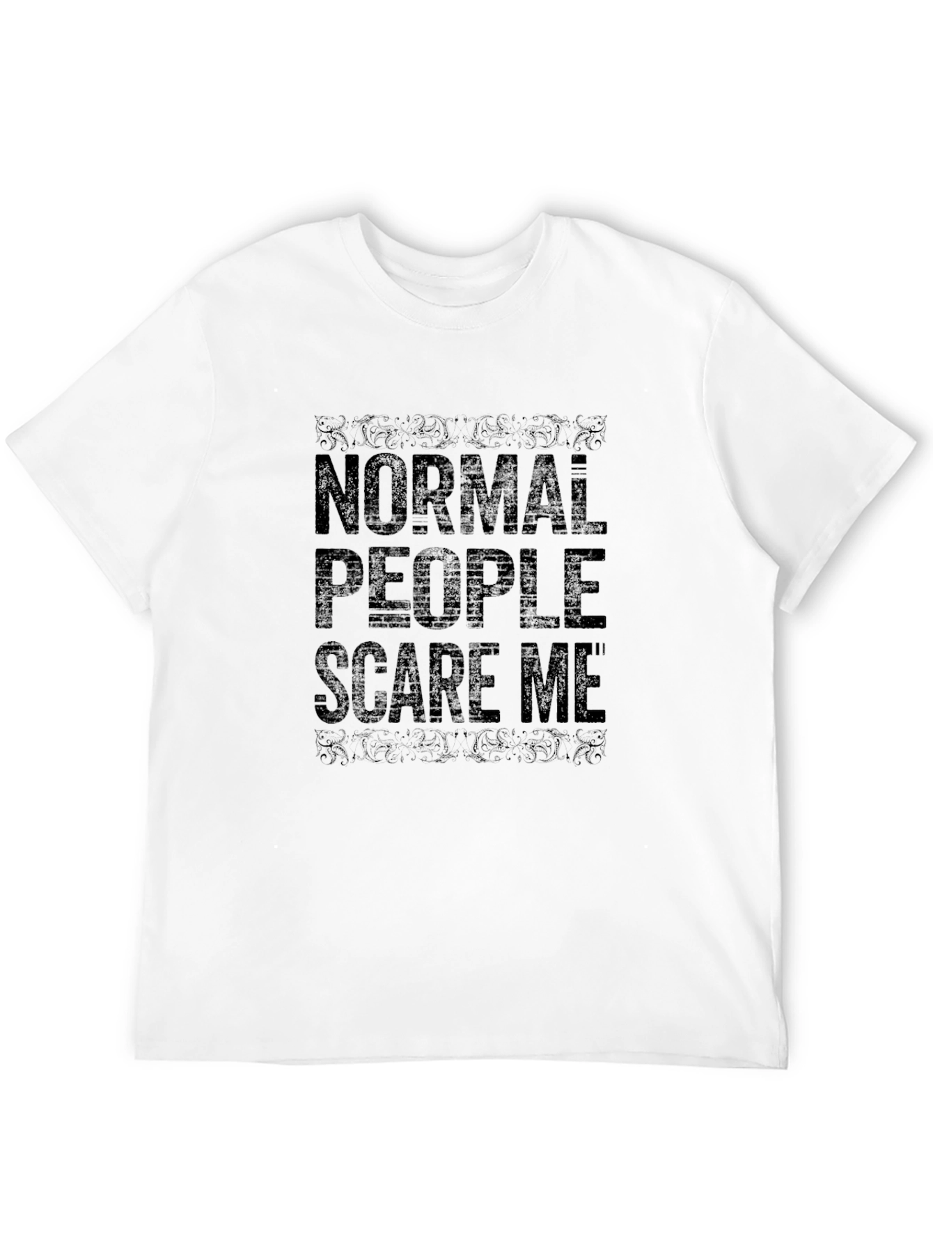 Black Normal People Scare Me T-Shirt - Black view 12