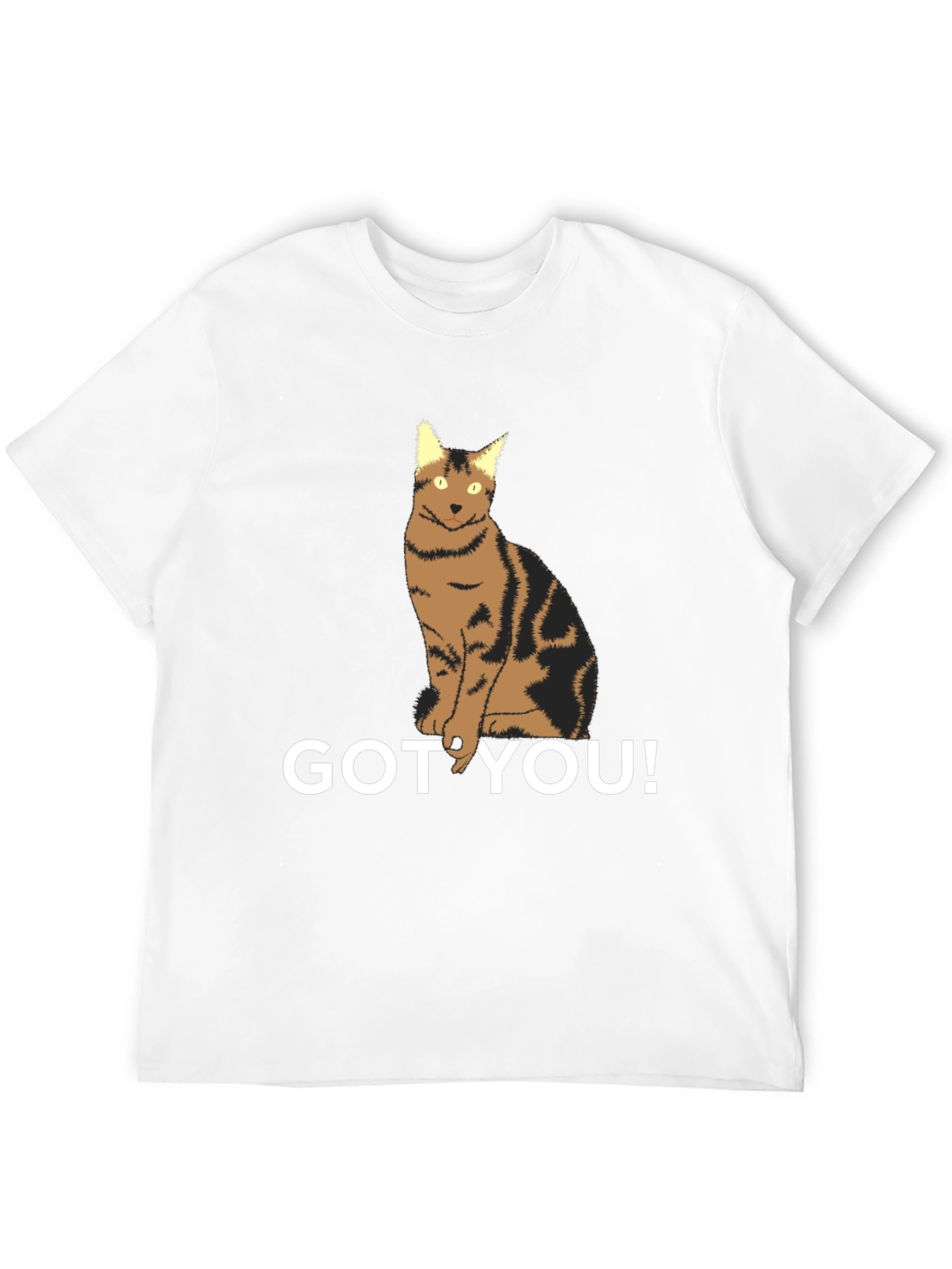 Black Got You! Cat Graphic T-Shirt - Unisex Black Tee view 12