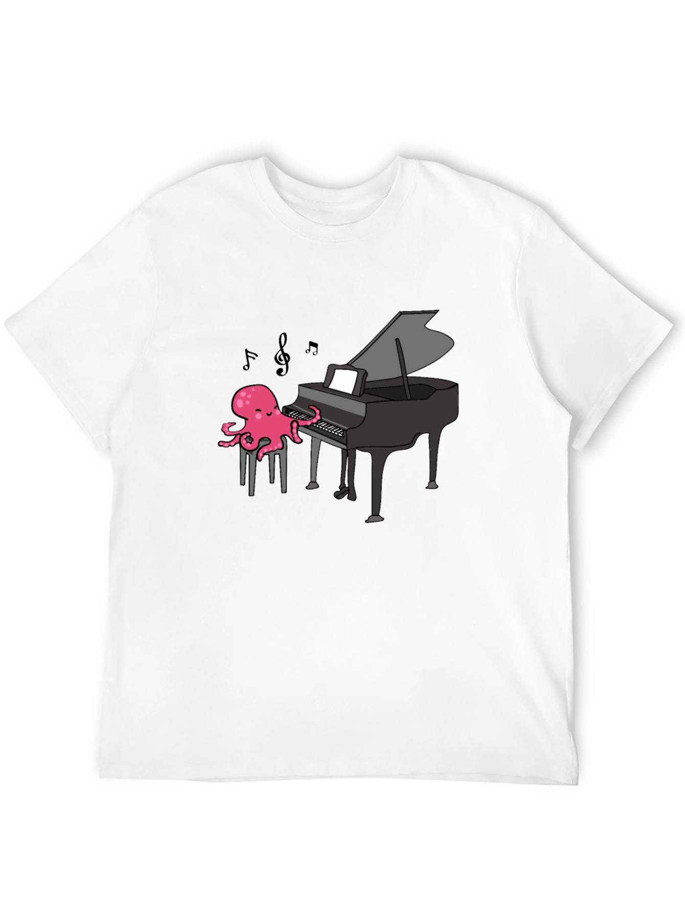 Black Octopus Pianist T-Shirt - Musical Ocean Tee view 12