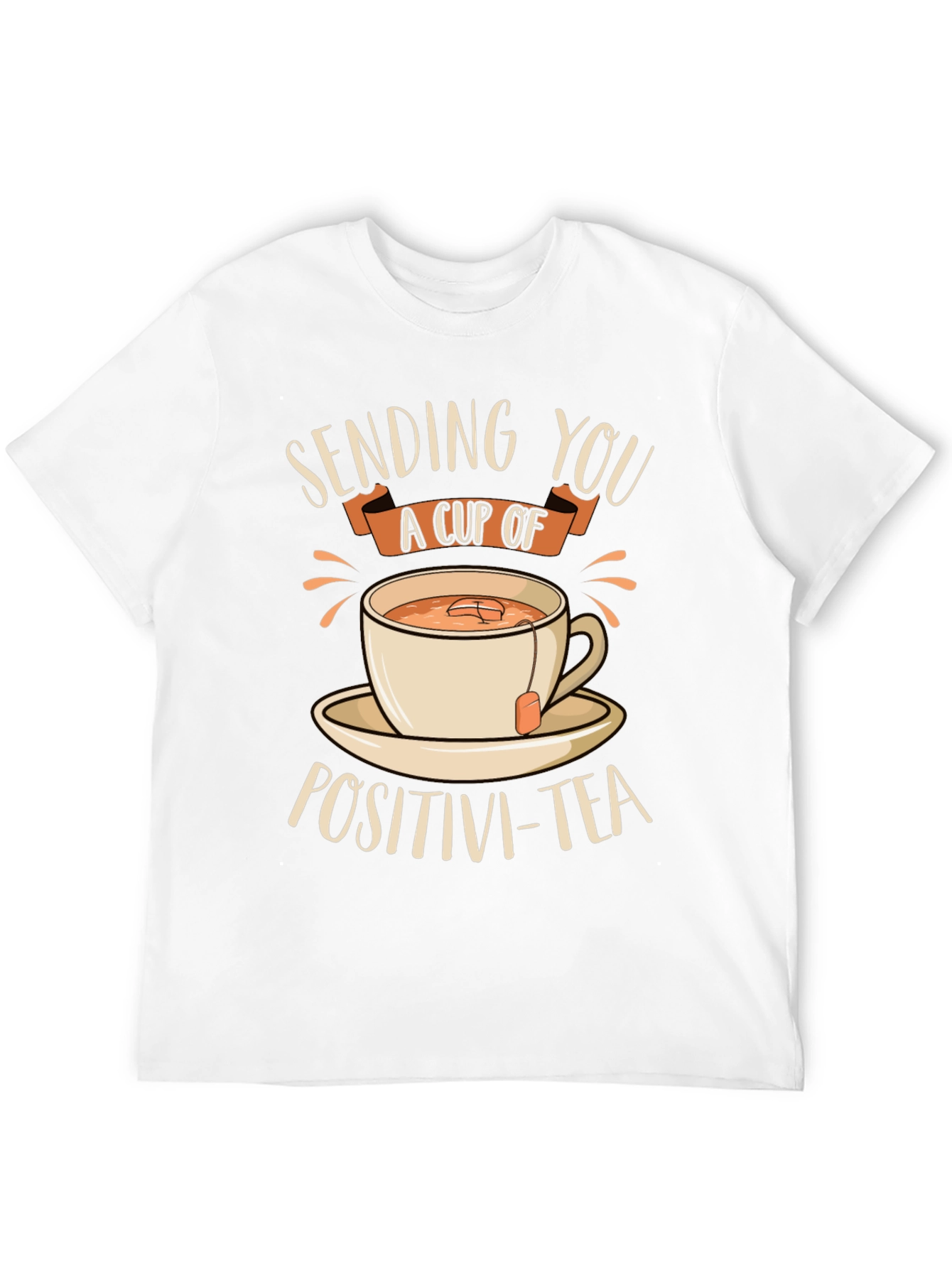 Black Sending You Positivi-Tea Black Graphic T-Shirt view 12