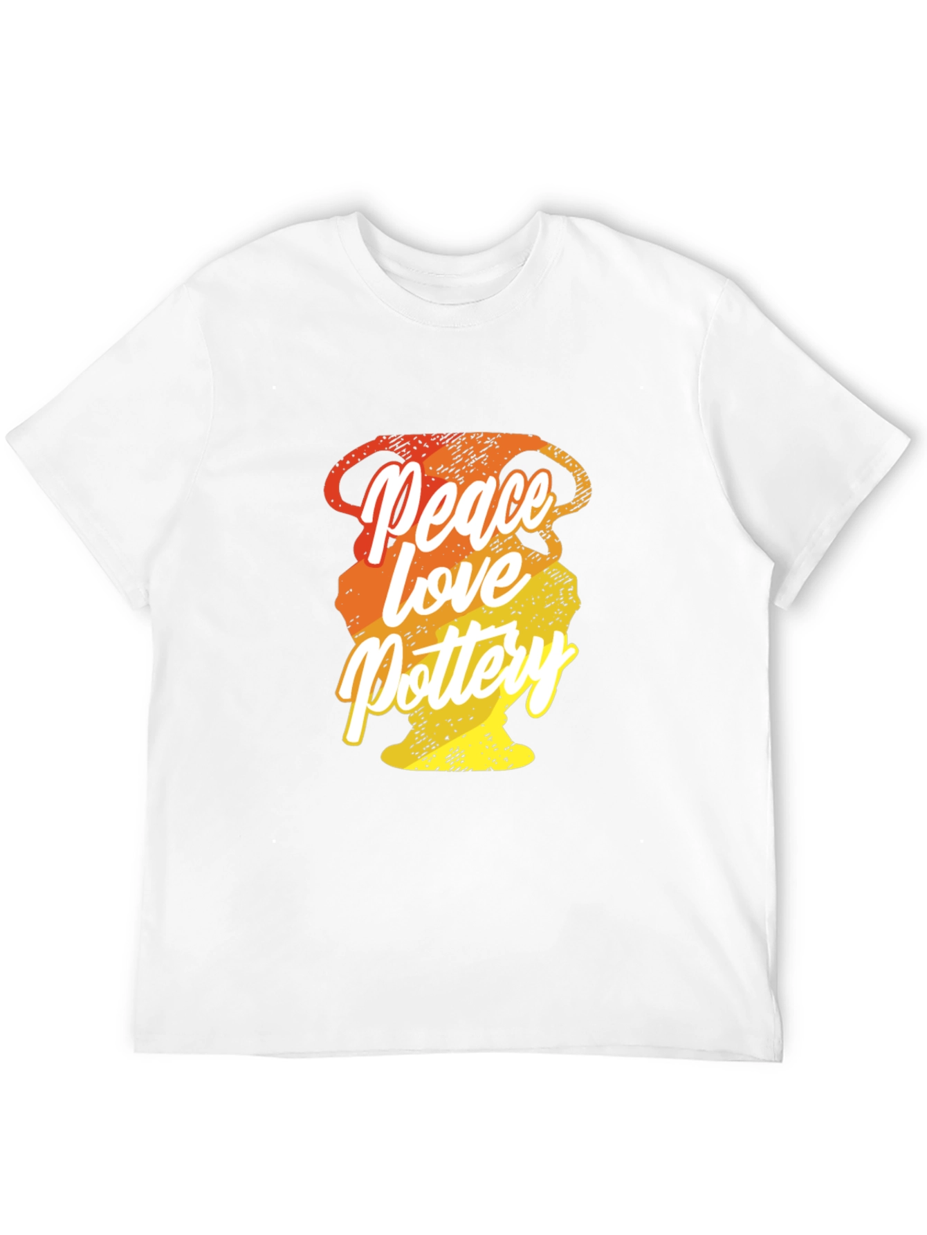 Black Peace Love Pottery Graphic T-Shirt - Stylish Crew Neck Tee view 12