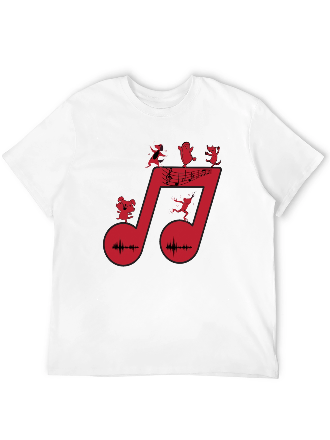 Musical Note Graphic Tee - Black Cotton T-Shirt - 12