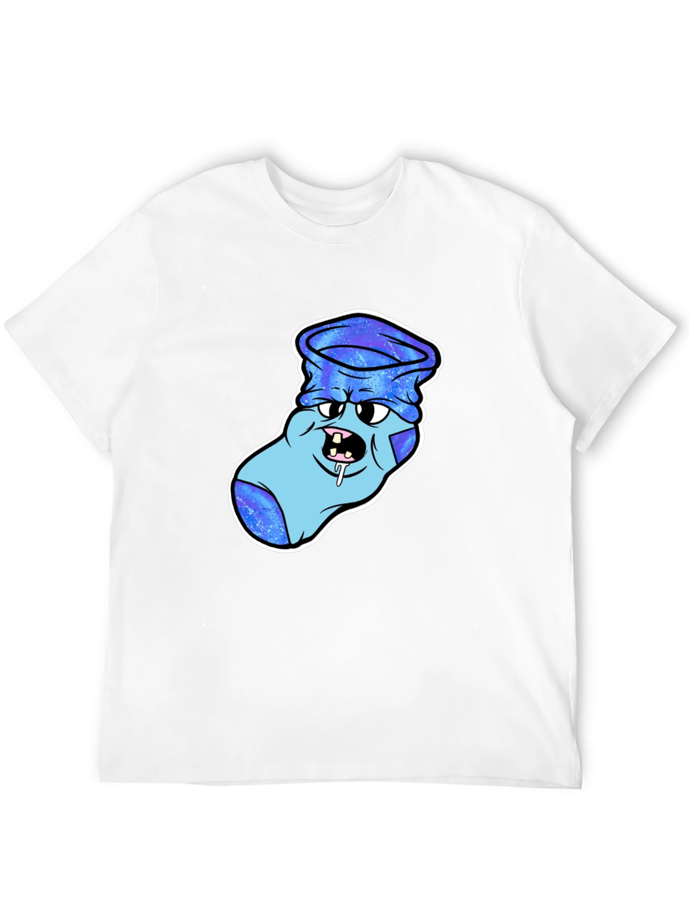 Black Cartoon Sock Monster Graphic T-Shirt view 12