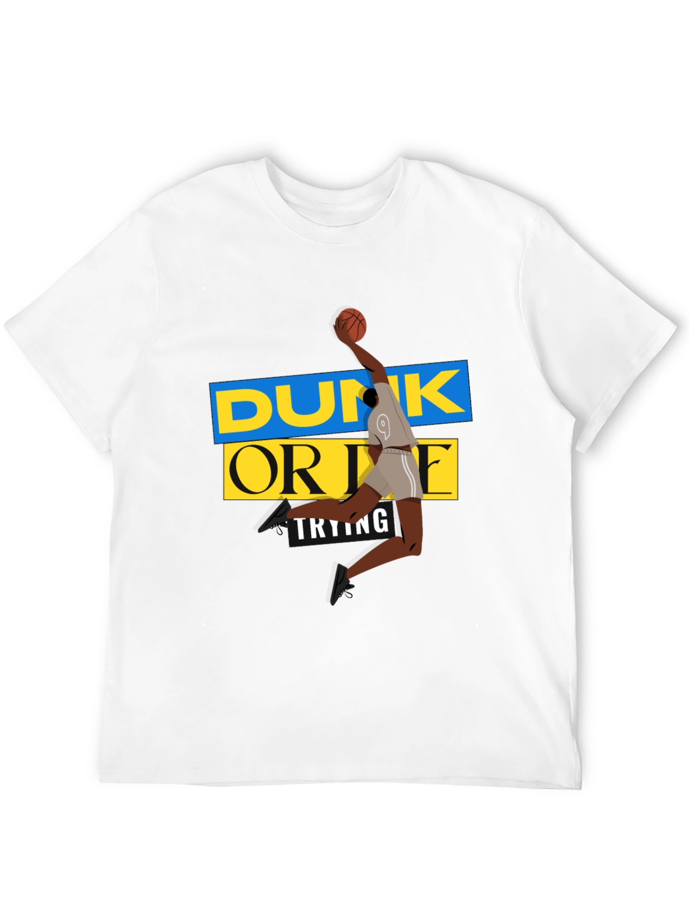 Dunk Or Die Trying Men's Black Graphic Tee - 12