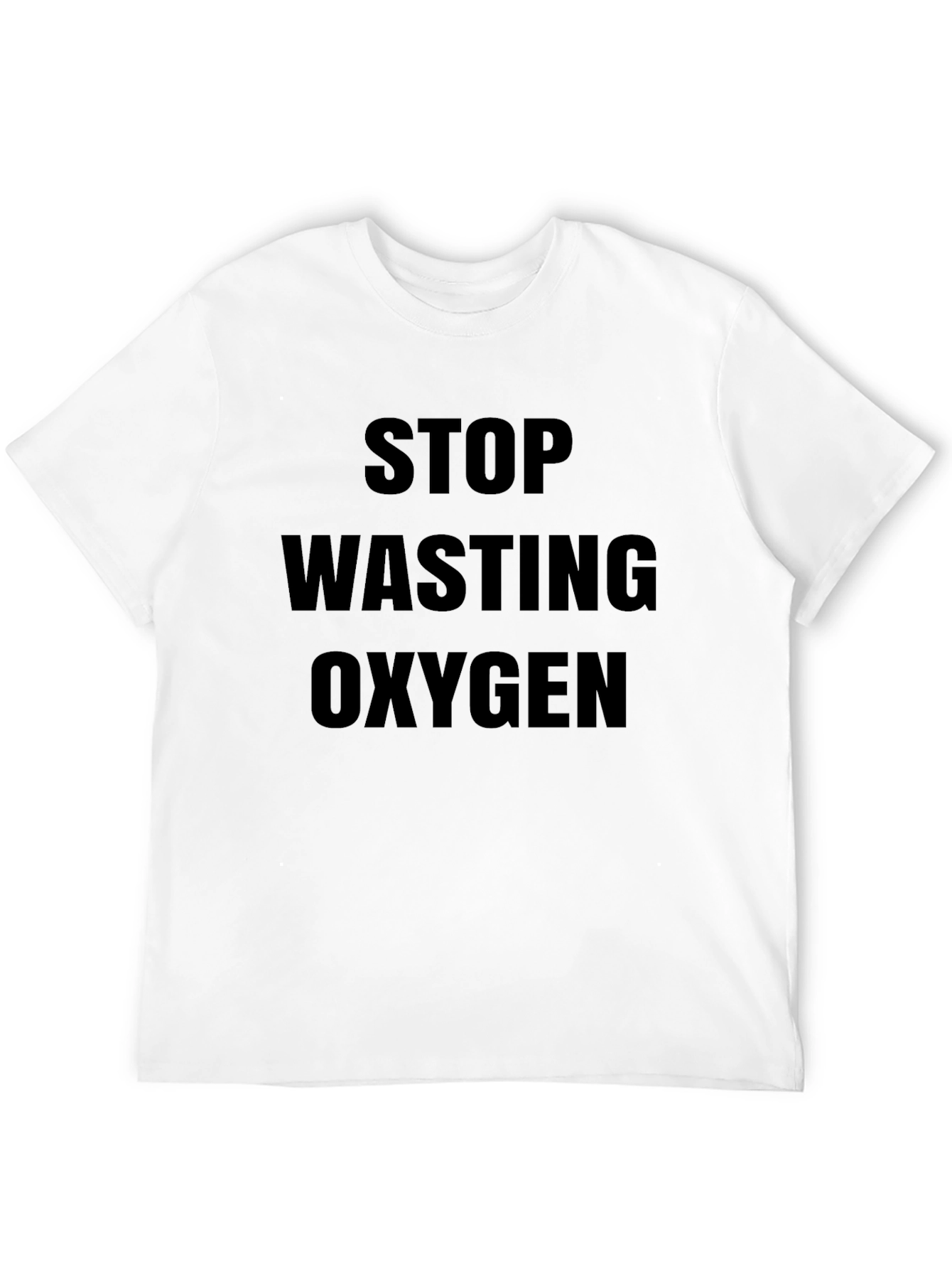 Black Stop Wasting Oxygen Graphic T-Shirt view 12