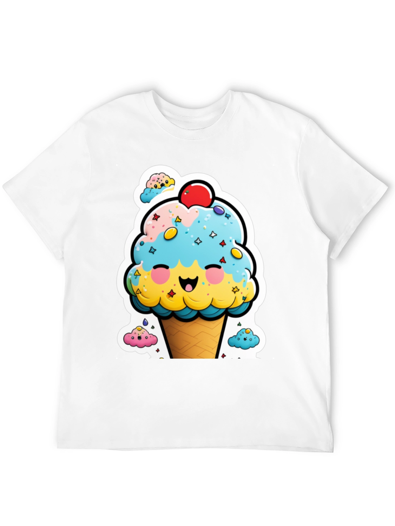 Black Cute Ice Cream Cone Graphic Tee view 12