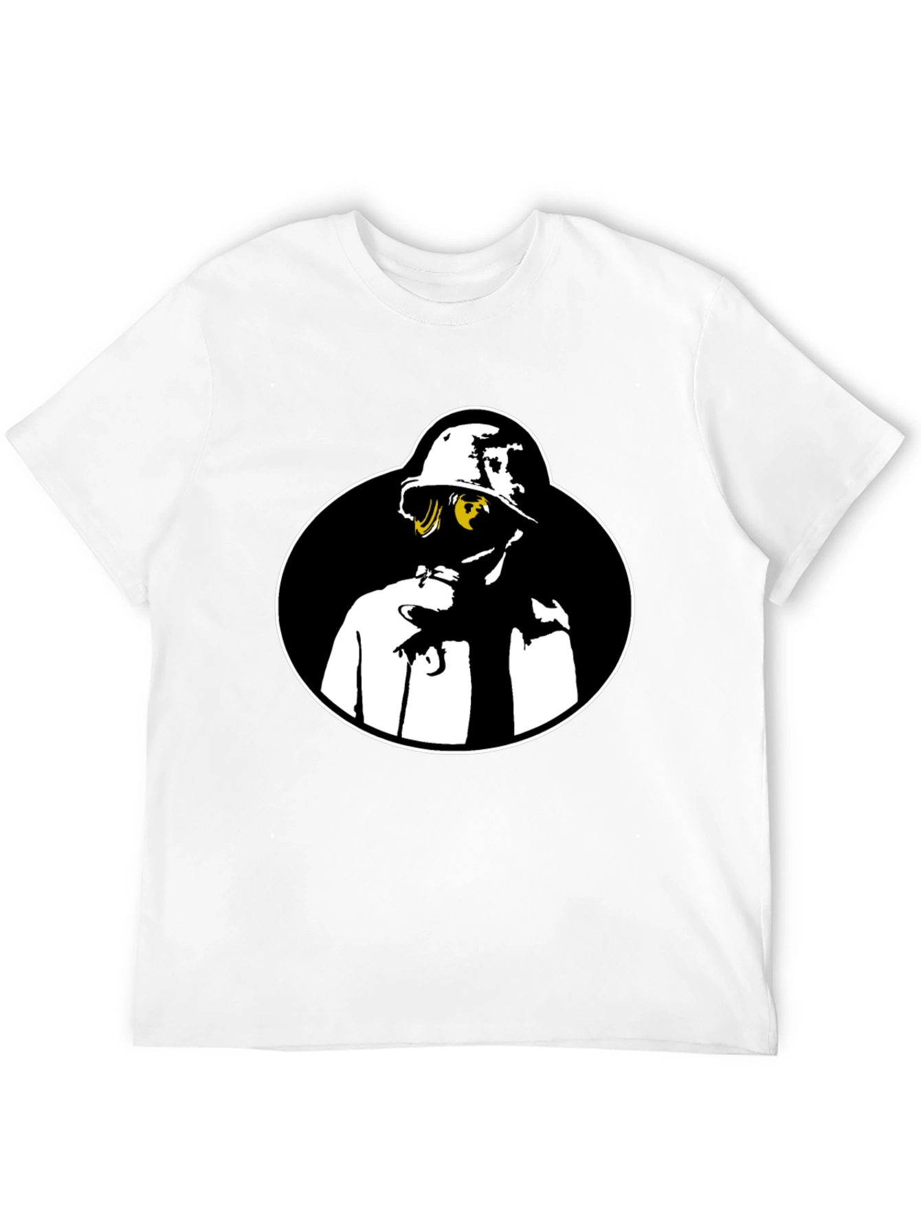 Black Gas Mask Graphic Tee - Black Crew Neck Shirt view 12