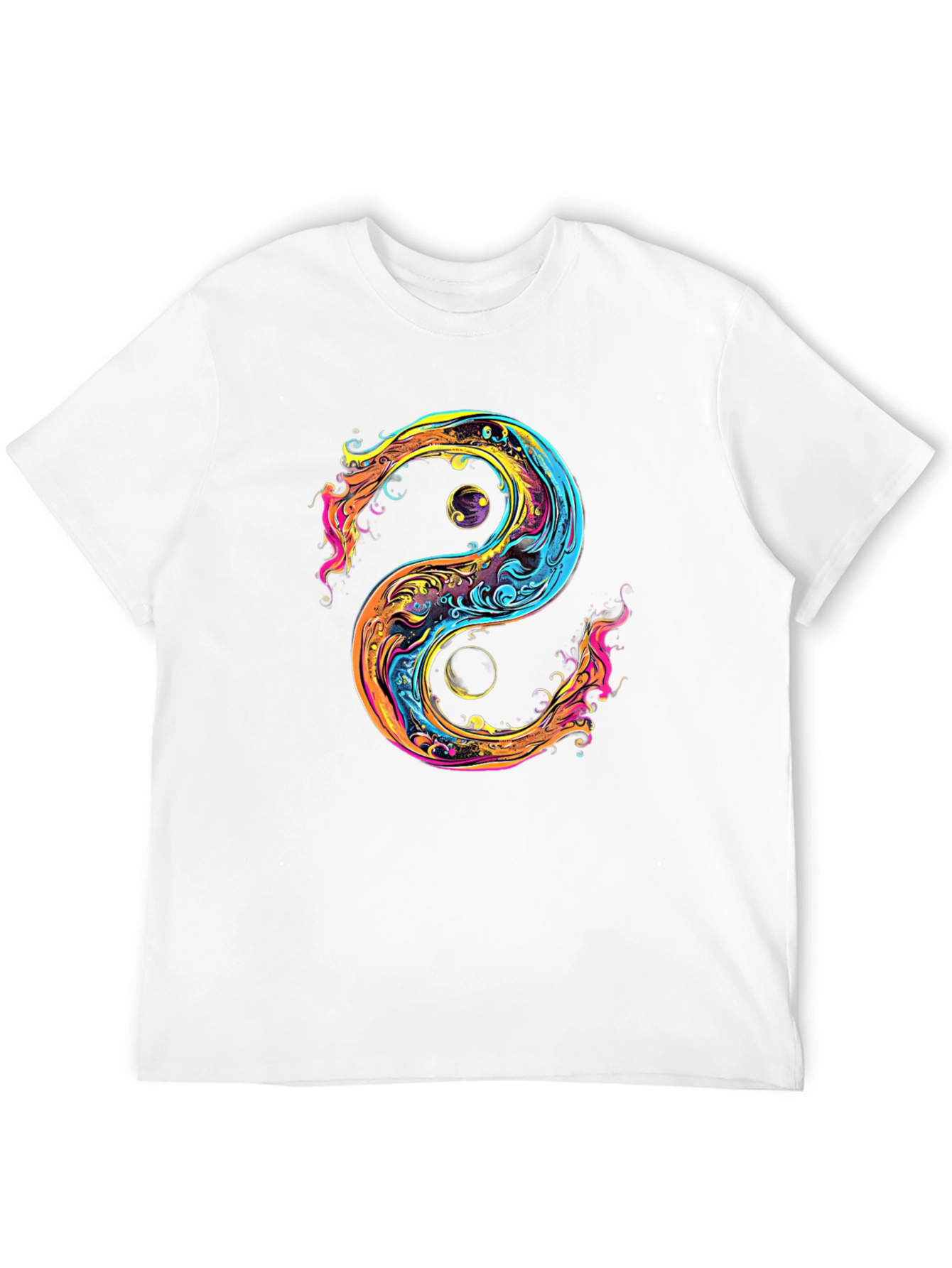 Black Yin Yang Graphic Black T-Shirt view 12