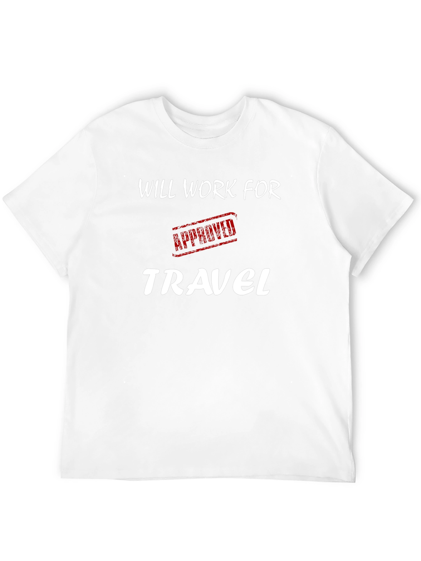 Will Work For Travel T-Shirt - Black Crew Neck - 12