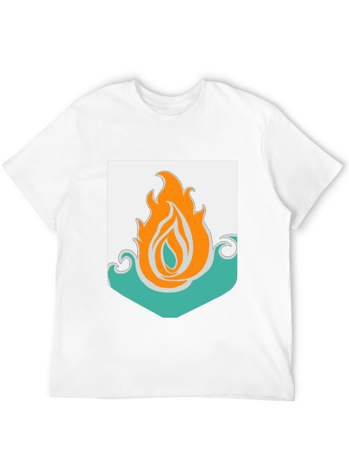 Black Fire and Water Graphic Tee - Black Cotton Blend T-Shirt view 12